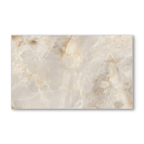 Glazen snijplank van gehard glas met elegante beige marmerlook