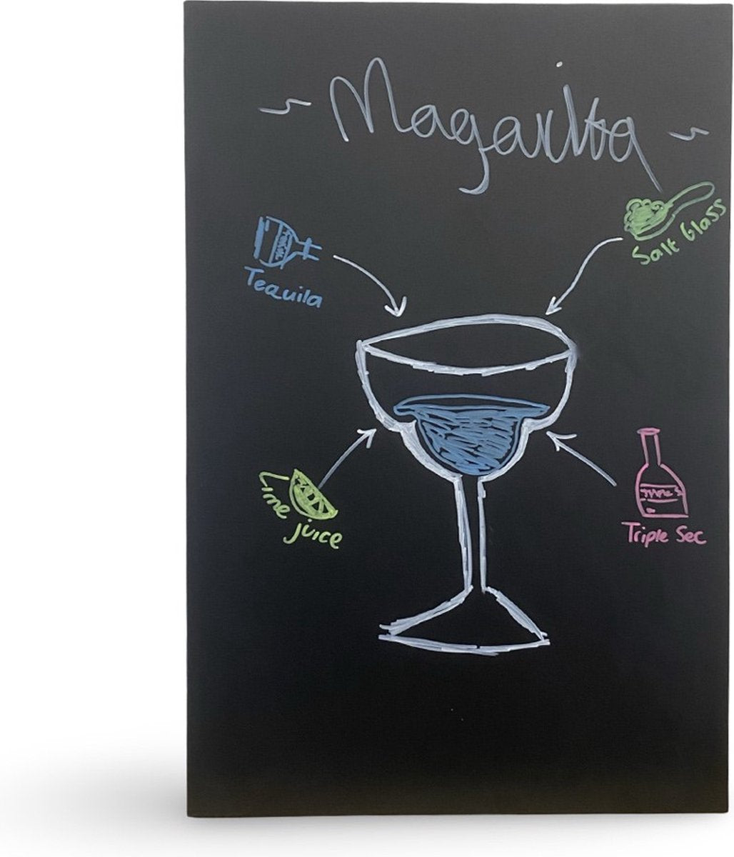 Mydesignglas Whiteboard - Metaal - Krijtbord - Magneetbord - Mat Oppervlak - Elk Type Magneet - Inclusief Accessoires - 60x40cm - Direct Leverbaar