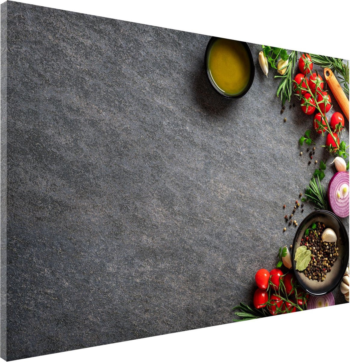 Mydesignglas  Whiteboard - Metaal - Magneetbord - Memobord - Ingrediënten op leisteen tafel - Direct Leverbaar