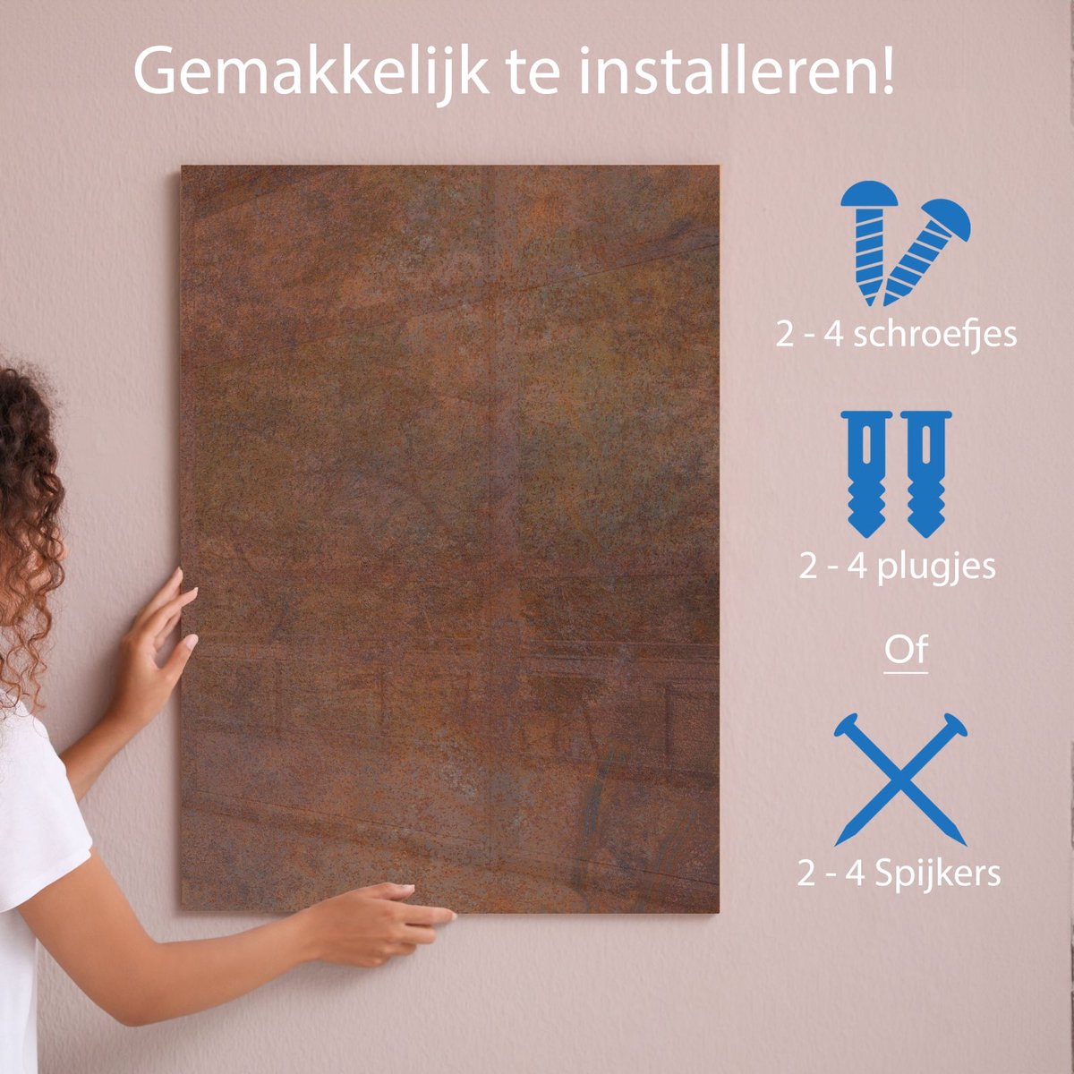 Mydesignglas Metal Whiteboard - Metaal - Magneetbord - Memobord - Rust - 60x40cm - Direct Leverbaar