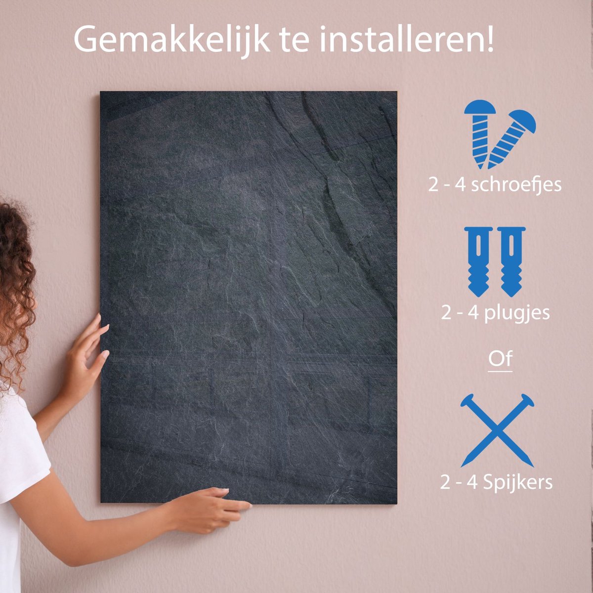Mydesignglas  Whiteboard - Metaal - Magneetbord - Memobord - Leisteen - 60x40cm- Direct Leverbaar