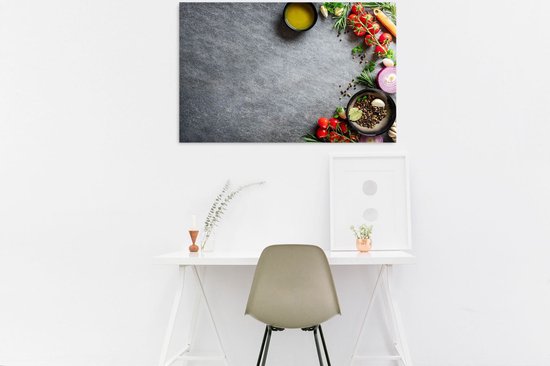 Mydesignglas  Whiteboard - Metaal - Magneetbord - Memobord - Ingrediënten op leisteen tafel - Direct Leverbaar