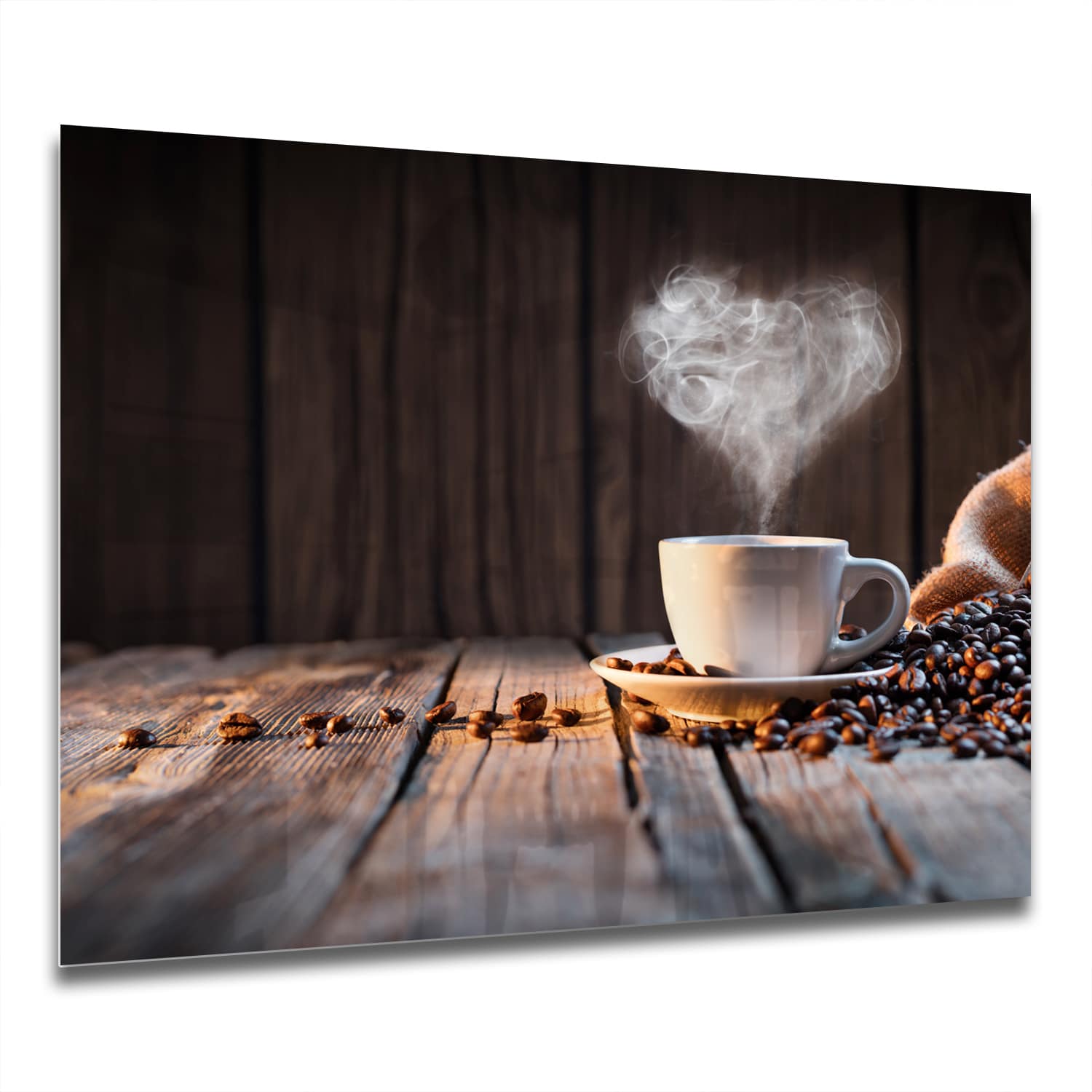 Eigen Afmeting - Spatscherm Keuken - Hittebestendig gehard glas - Koffie Moment