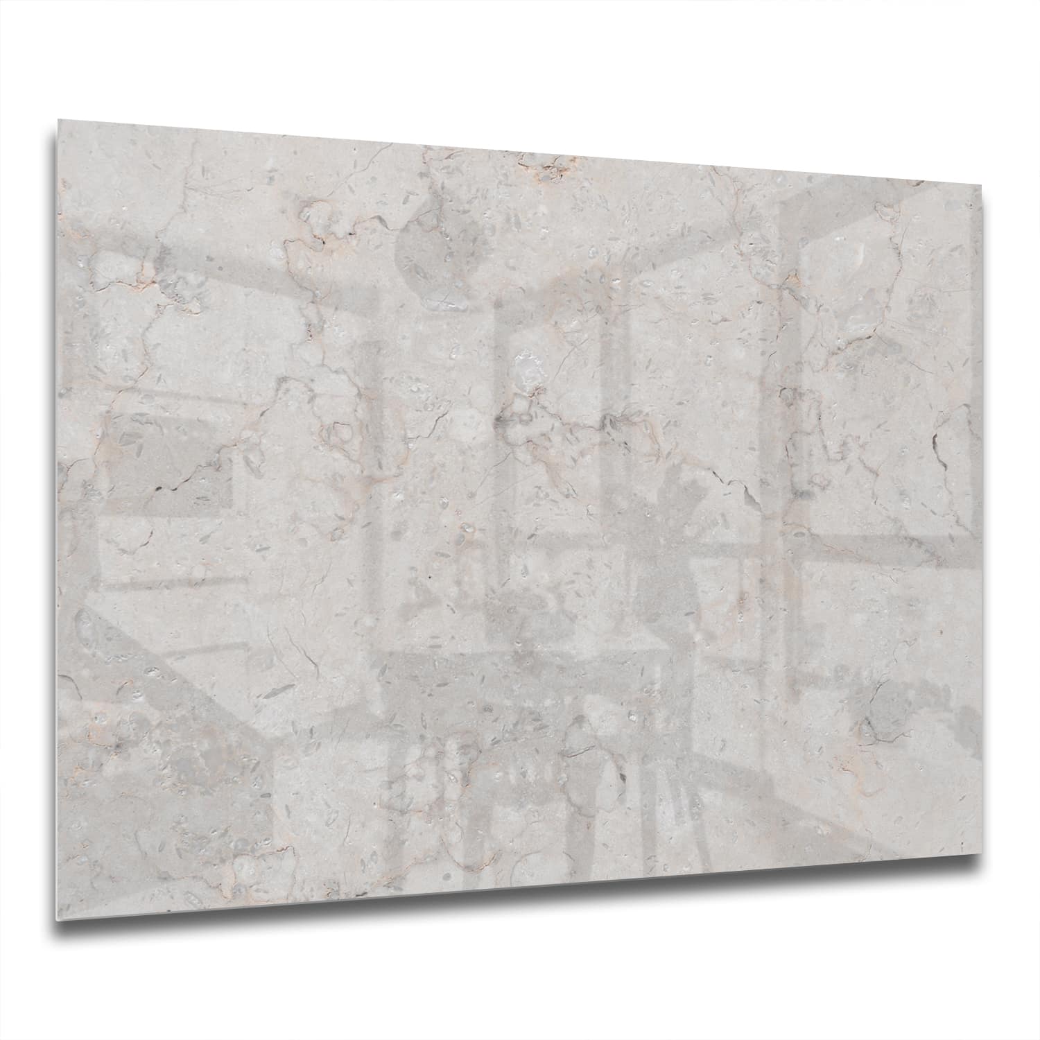 Eigen Afmeting - Spatscherm Keuken - Hittebestendig gehard glas - Klassieke Beige Marmer