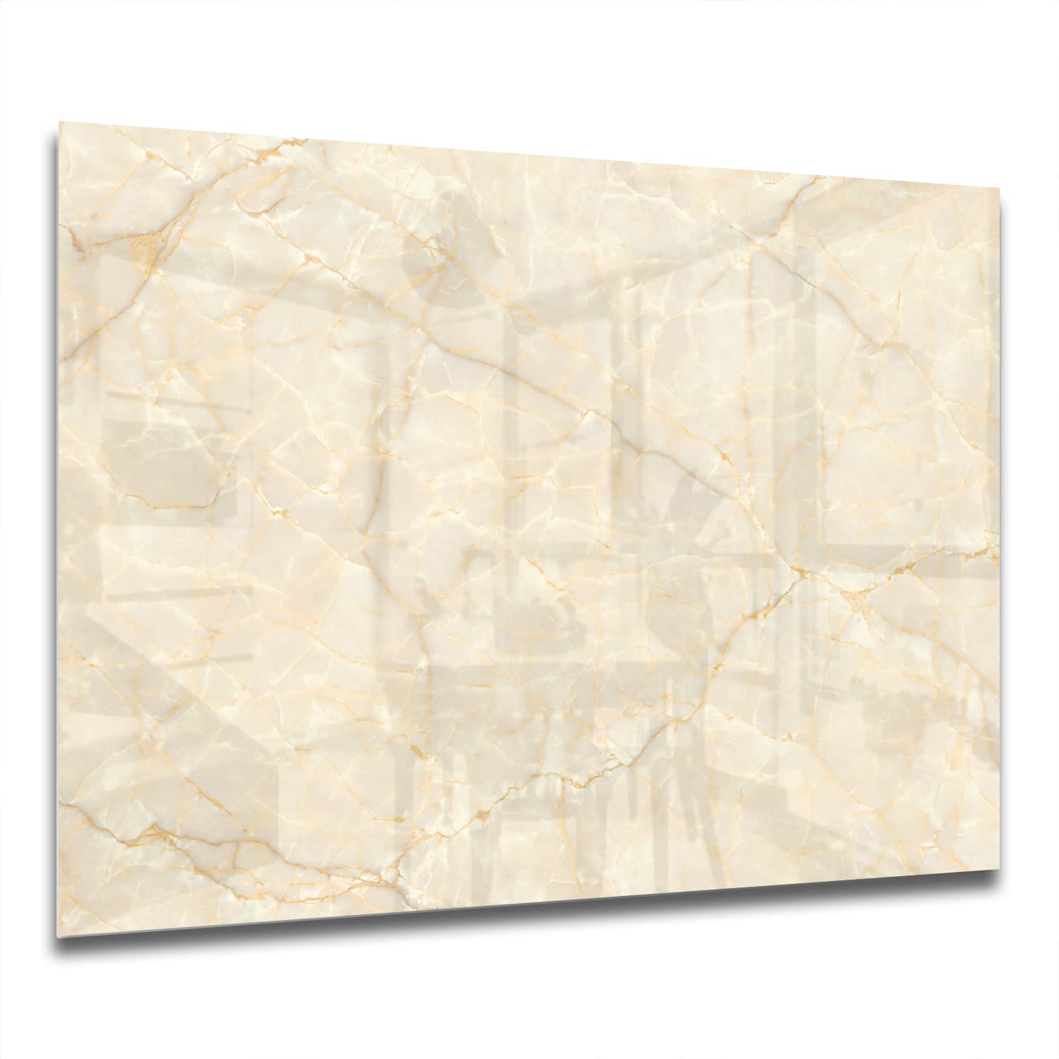 Eigen Afmeting - Spatscherm Keuken - Hittebestendig gehard glas - Zacht Beige Marmer
