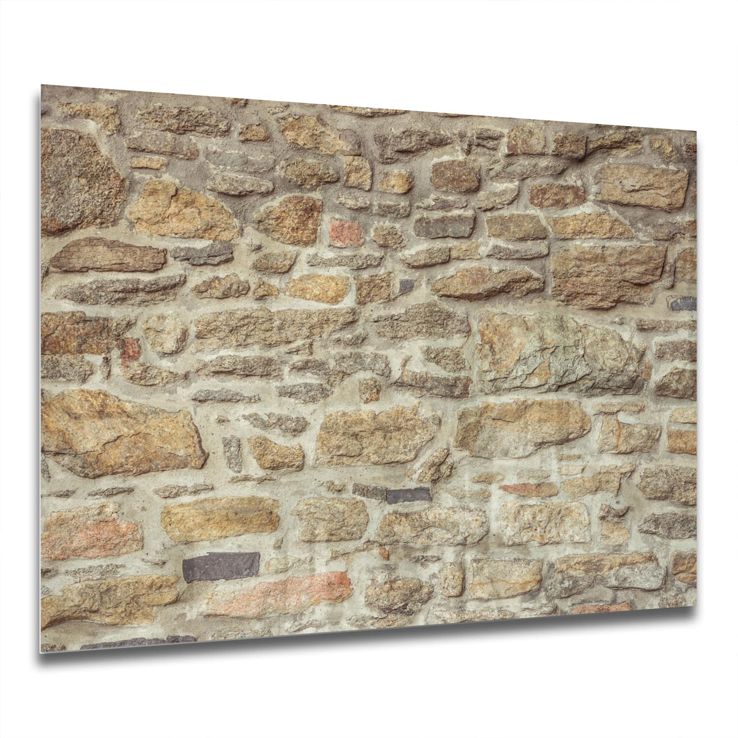 Eigen Afmeting - Spatscherm Keuken - Hittebestendig gehard glas - Graniet Stenen Muur