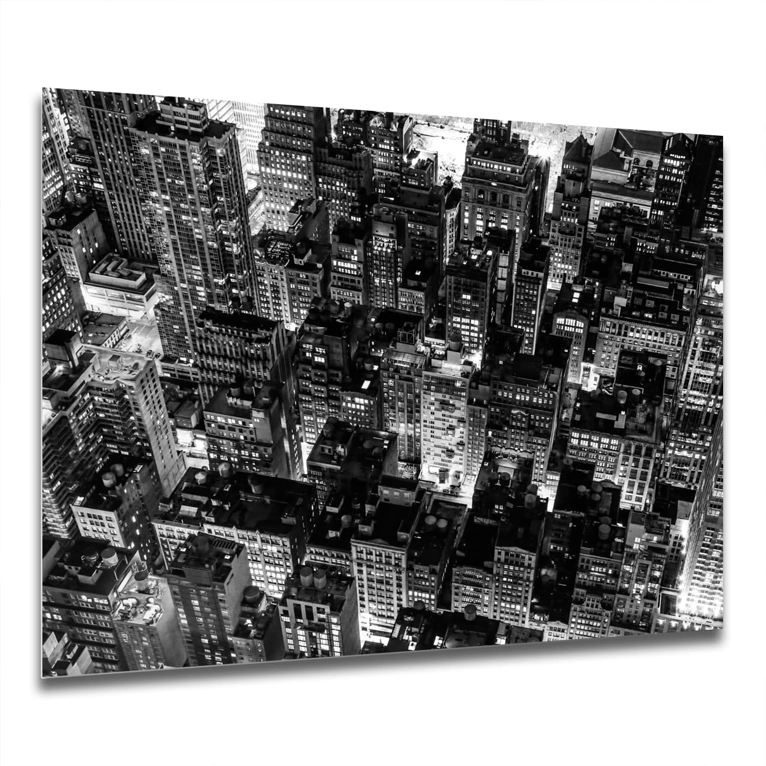 Eigen Afmeting - Spatscherm Keuken - Hittebestendig gehard glas - New York City Nachtzicht