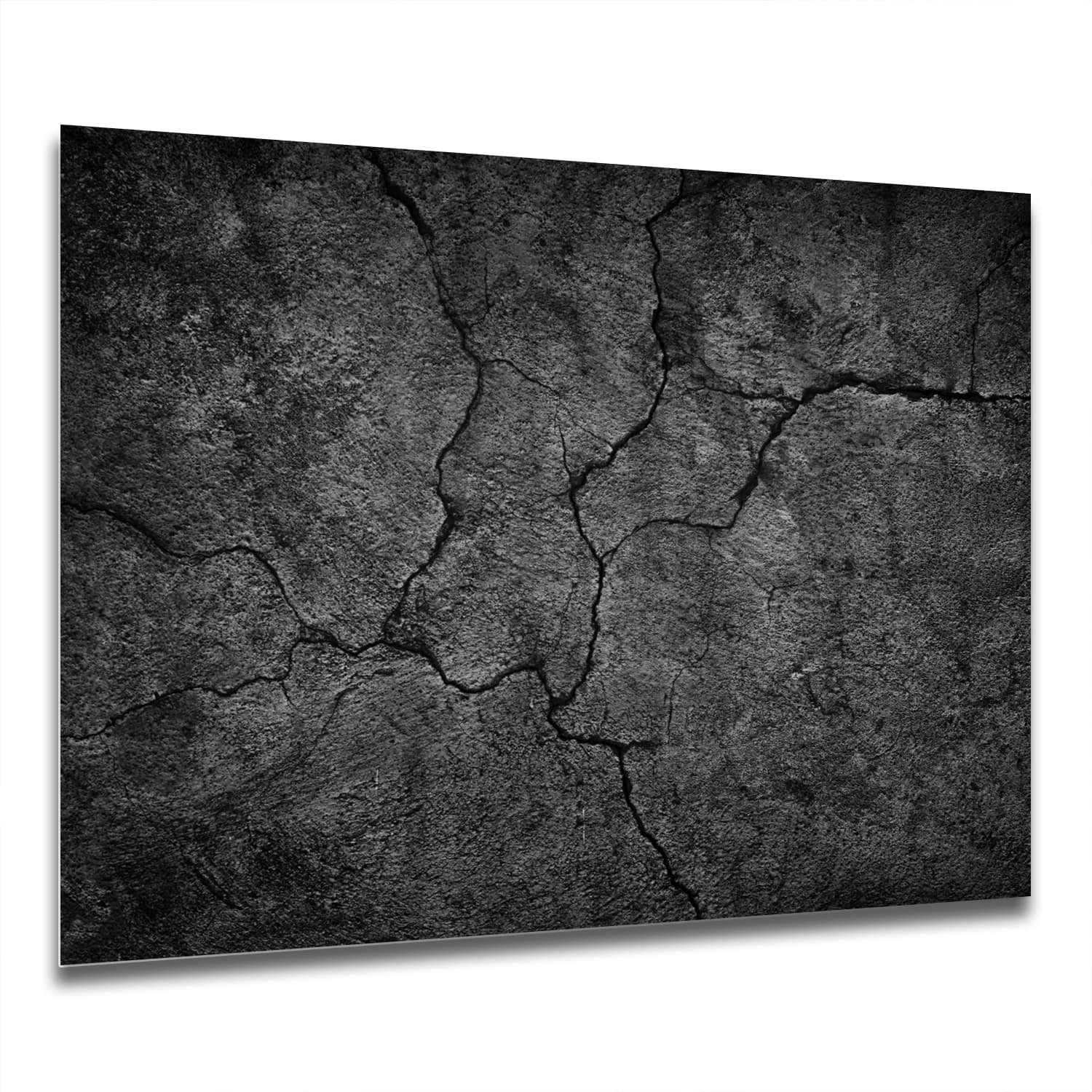 Eigen Afmeting - Spatscherm Keuken - Hittebestendig gehard glas - Zwart Gescheurd Beton