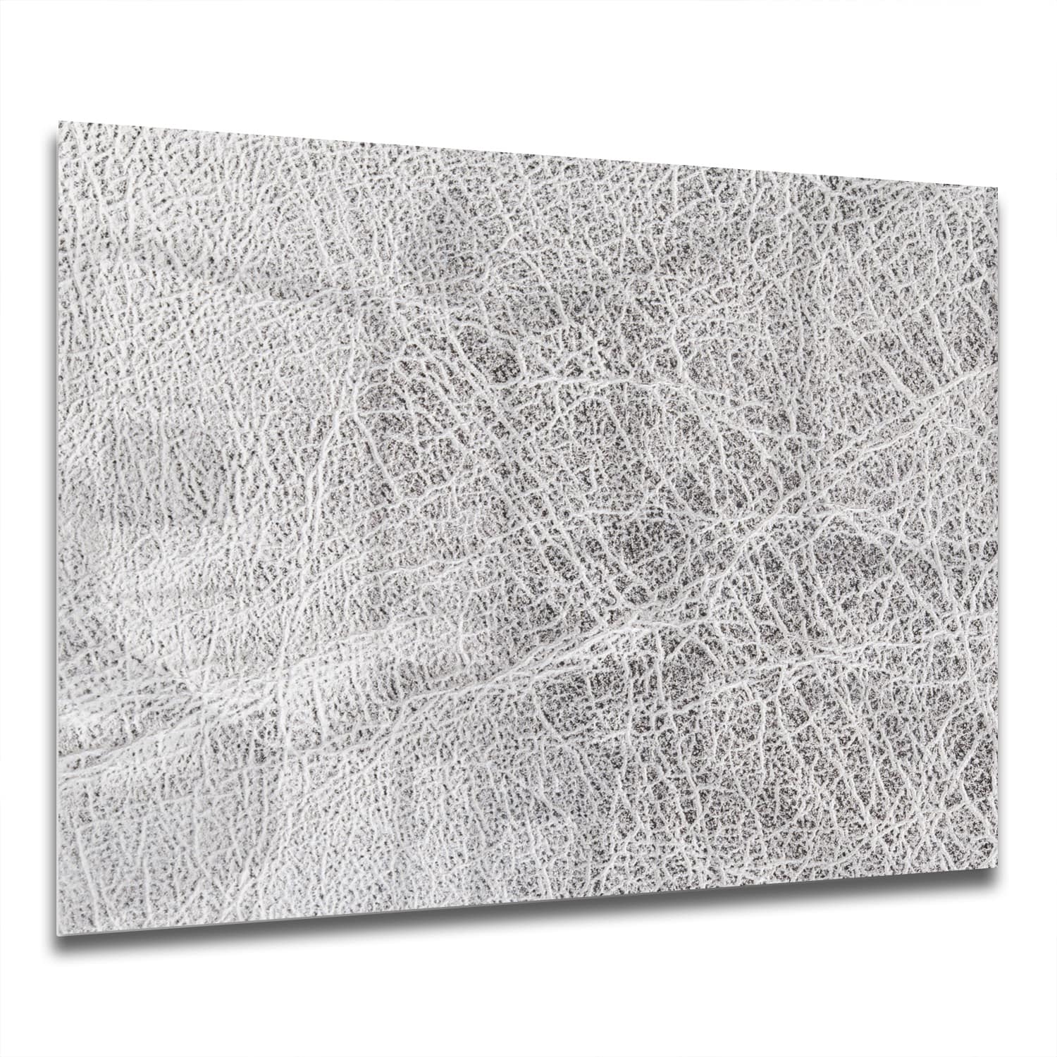 Eigen Afmeting - Spatscherm Keuken - Hittebestendig gehard glas - Zilver Leer Close-up