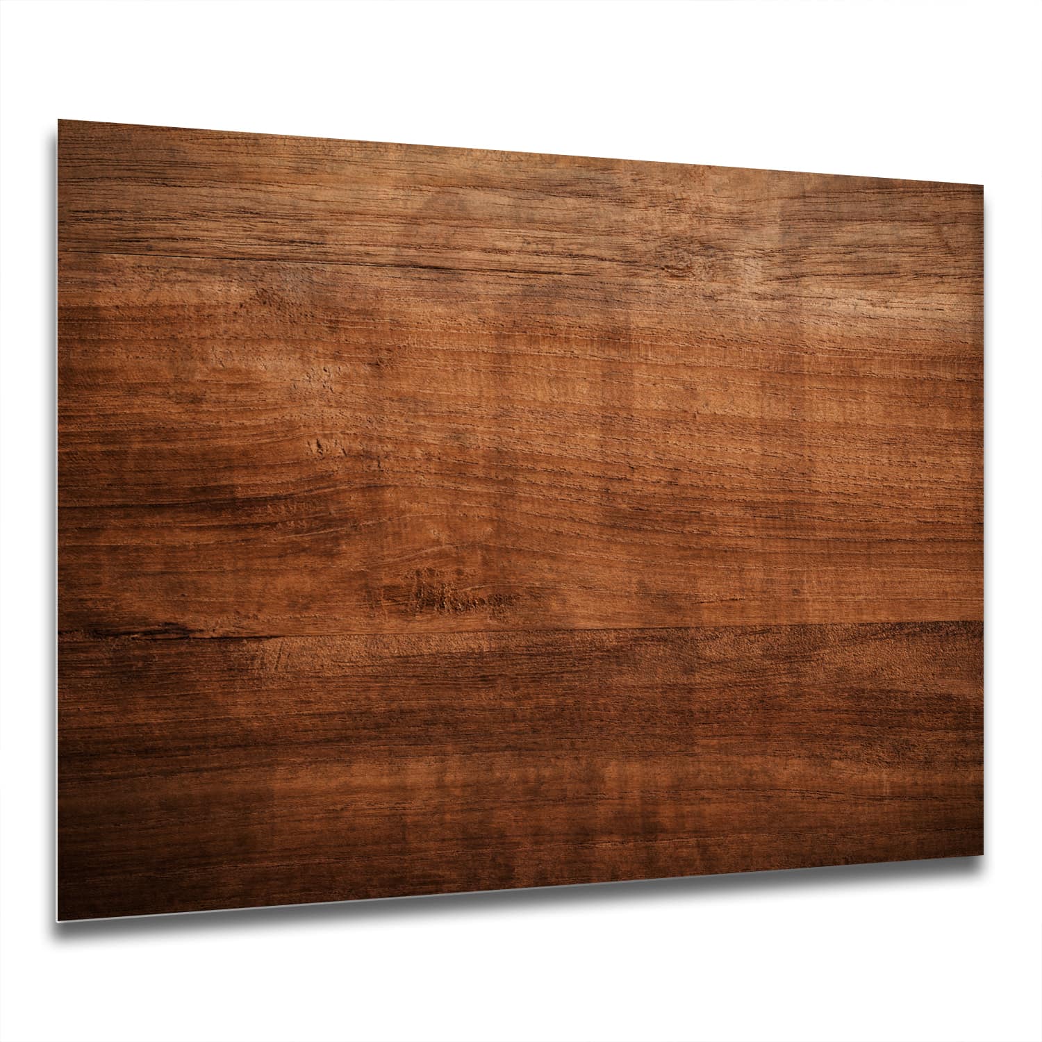 Eigen Afmeting - Spatscherm Keuken - Hittebestendig gehard glas - Oud Bruin Hout