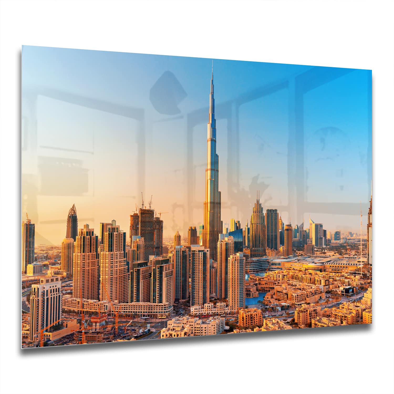 Eigen Afmeting - Spatscherm Keuken - Hittebestendig gehard glas - Zonsondergang in Dubai