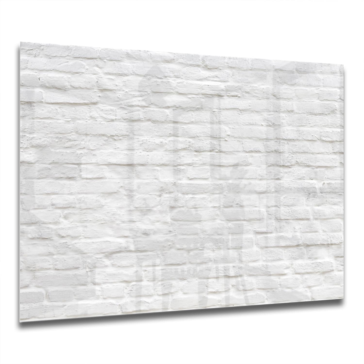 Eigen Afmeting - Spatscherm Keuken - Hittebestendig gehard glas - Witte Stenen Muur