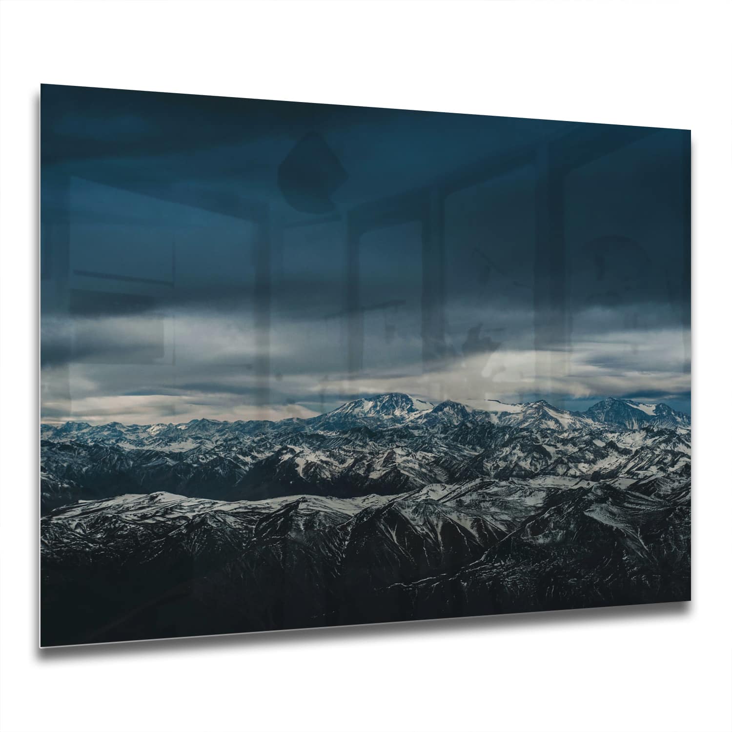 Eigen Afmeting - Spatscherm Keuken - Hittebestendig gehard glas - Bergtoppen in de Winter