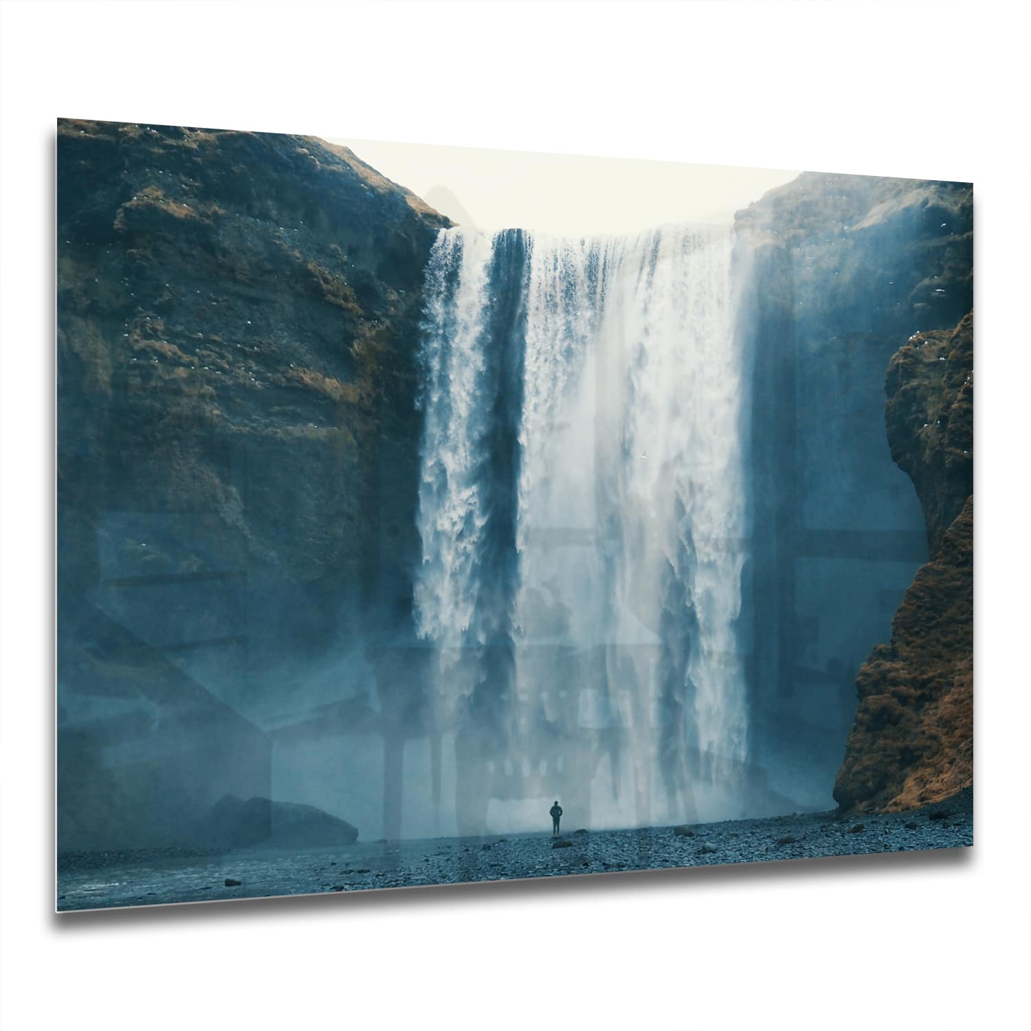 Eigen Afmeting - Spatscherm Keuken - Hittebestendig gehard glas - Waterval bij Skogafoss