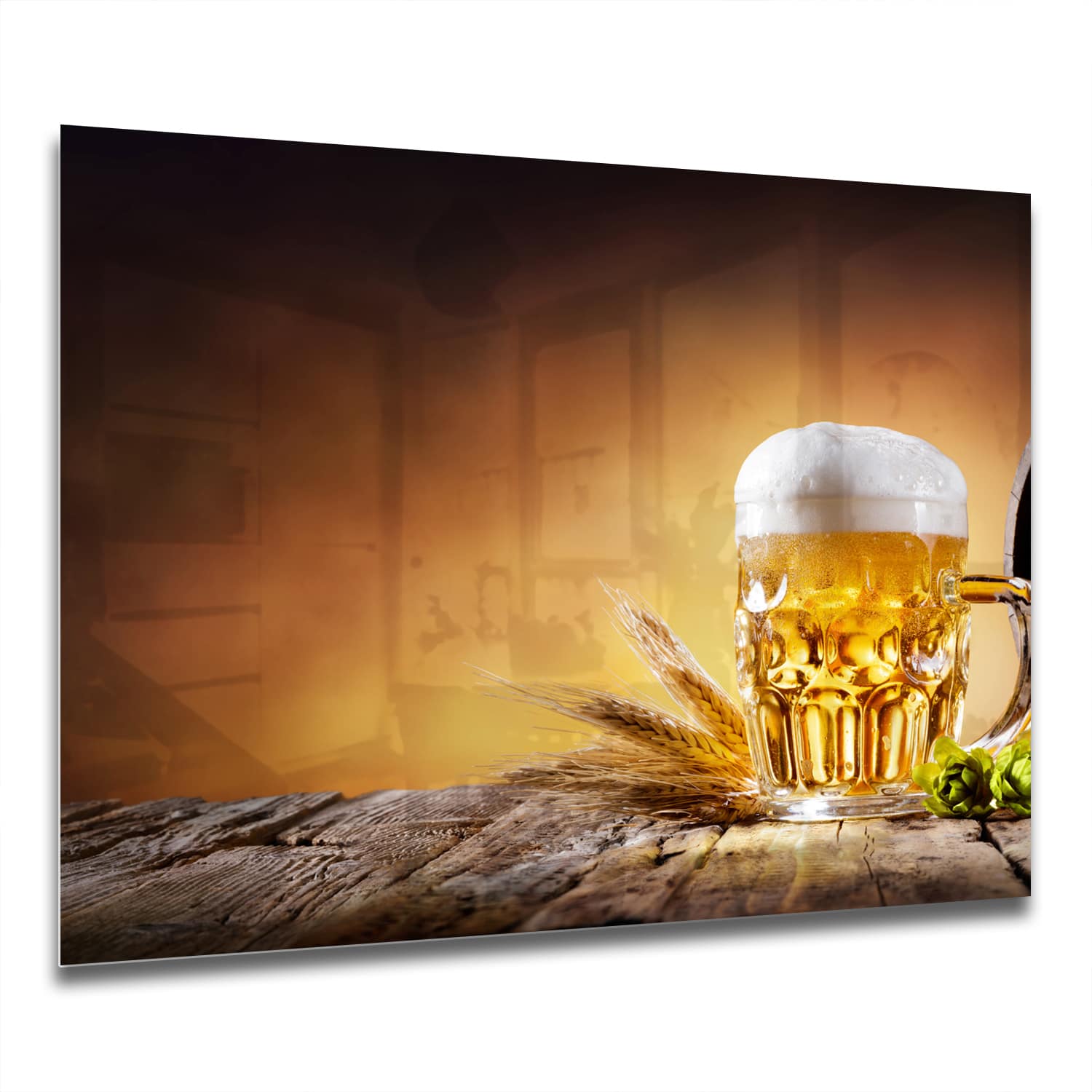 Eigen Afmeting - Spatscherm Keuken - Hittebestendig gehard glas - Bier in het Vat