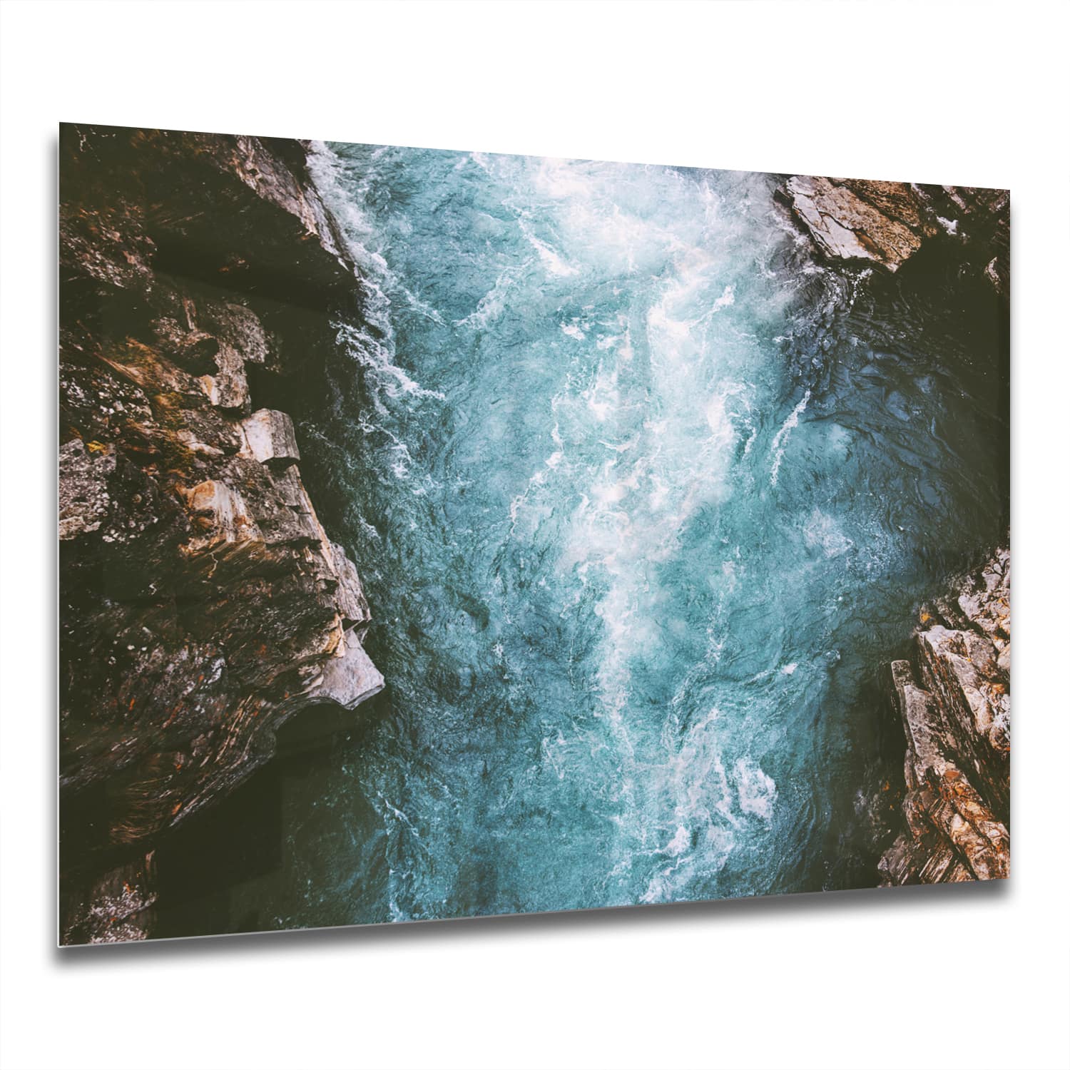 Eigen Afmeting - Spatscherm Keuken - Hittebestendig gehard glas - Rivier Canyon in Zweden