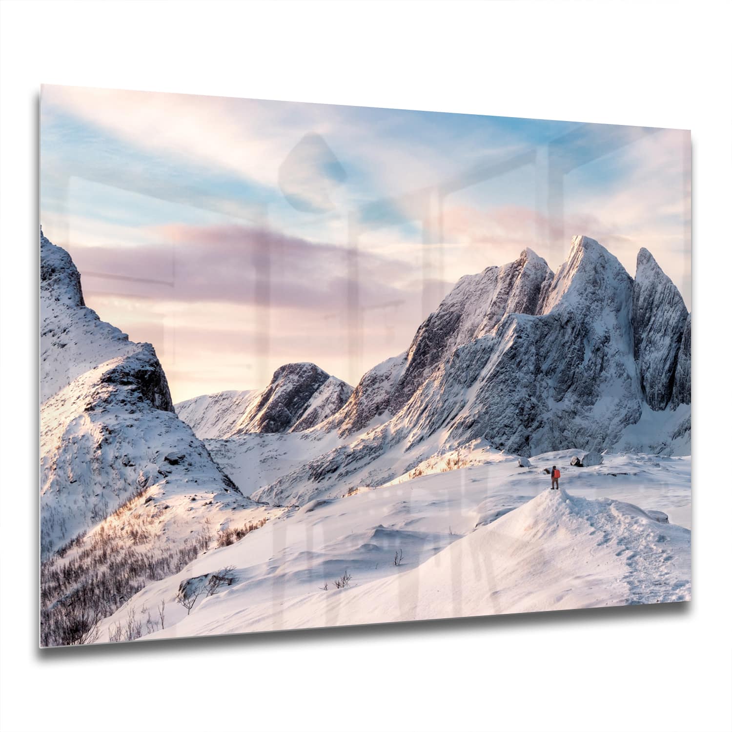 Eigen Afmeting - Spatscherm Keuken - Hittebestendig gehard glas - Sneeuwige Bergtop