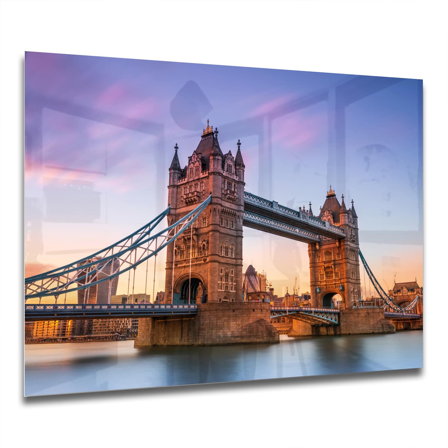 Eigen Afmeting - Spatscherm Keuken - Hittebestendig gehard glas - Tower Bridge bij Zonsondergang