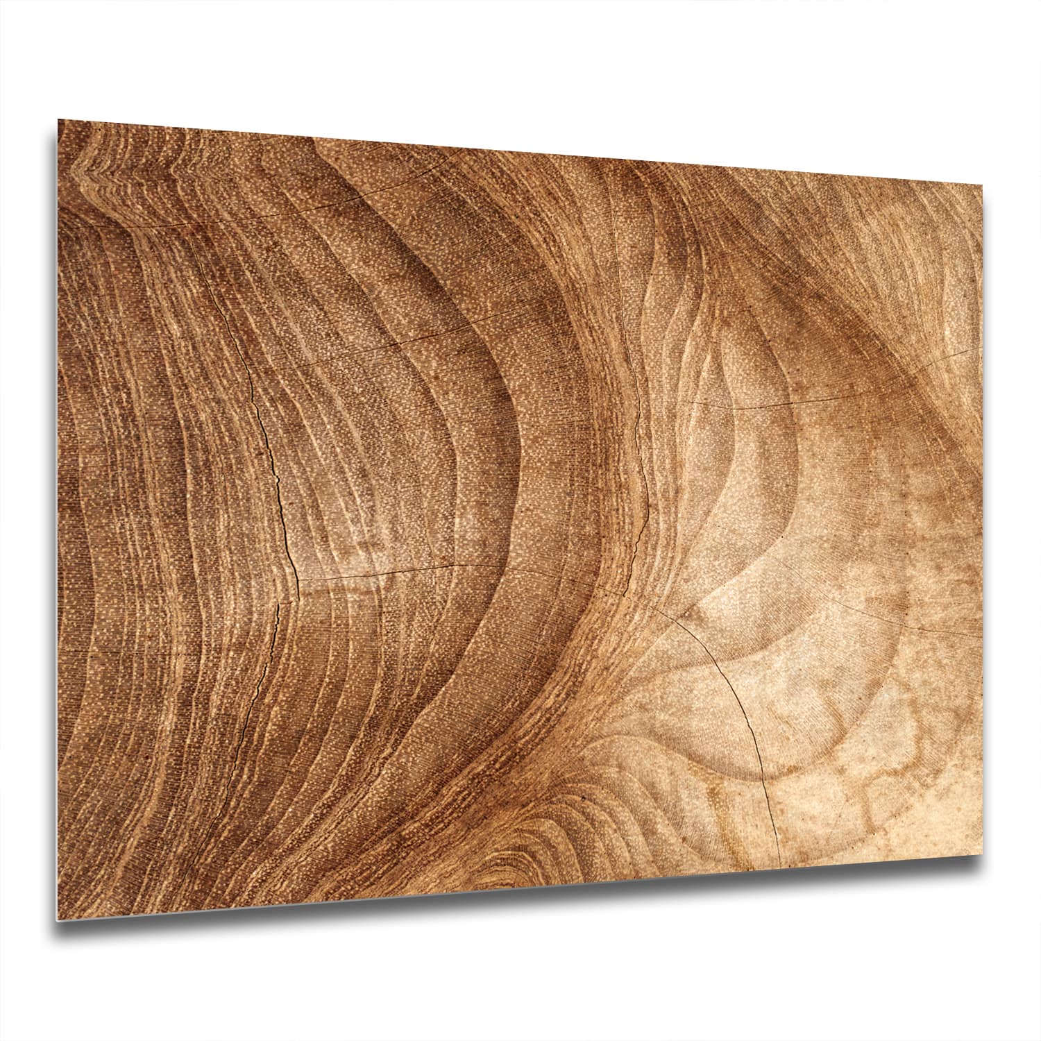 Eigen Afmeting - Spatscherm Keuken - Hittebestendig gehard glas - Hout Textuur