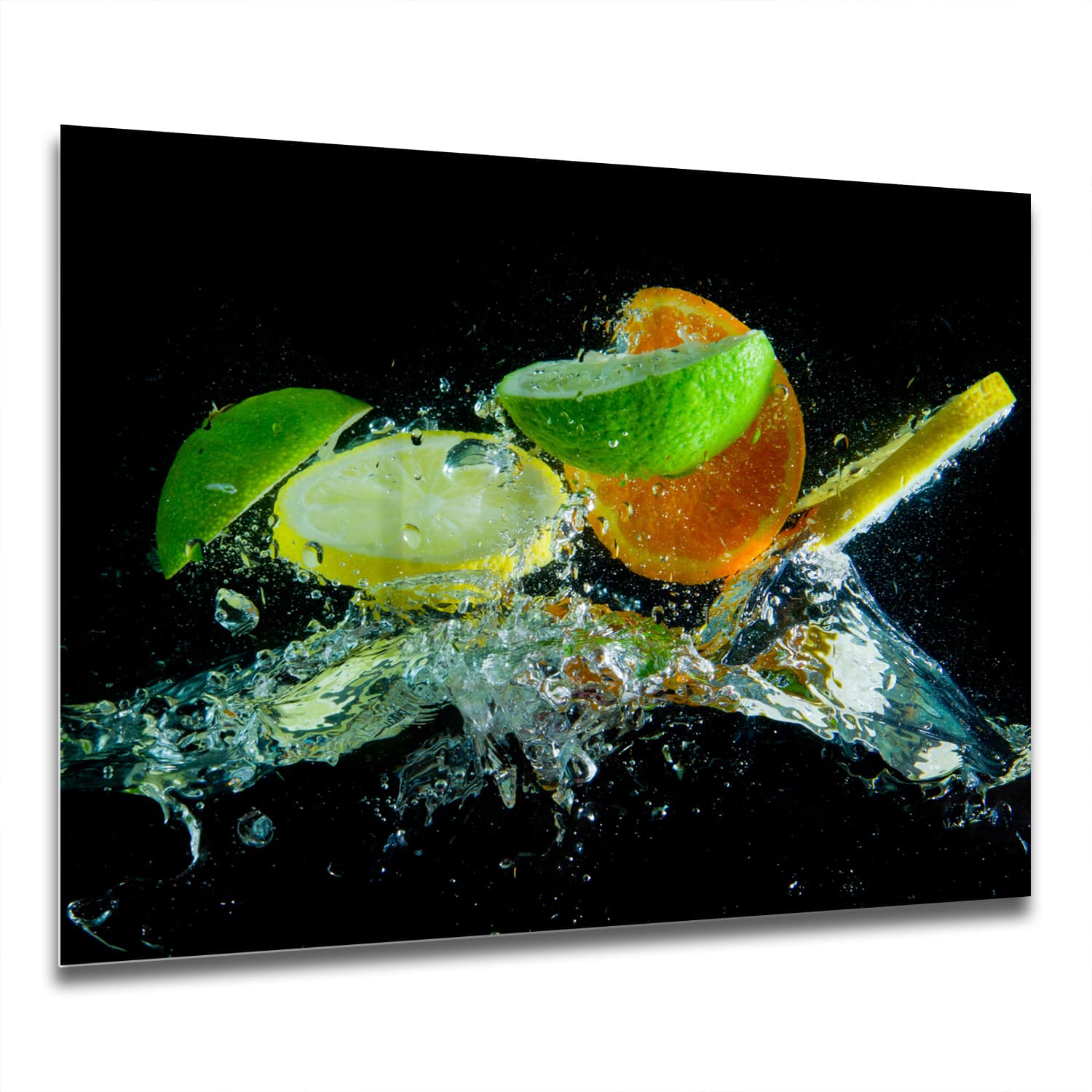 Eigen Afmeting - Spatscherm Keuken - Hittebestendig gehard glas - Citrus Splash