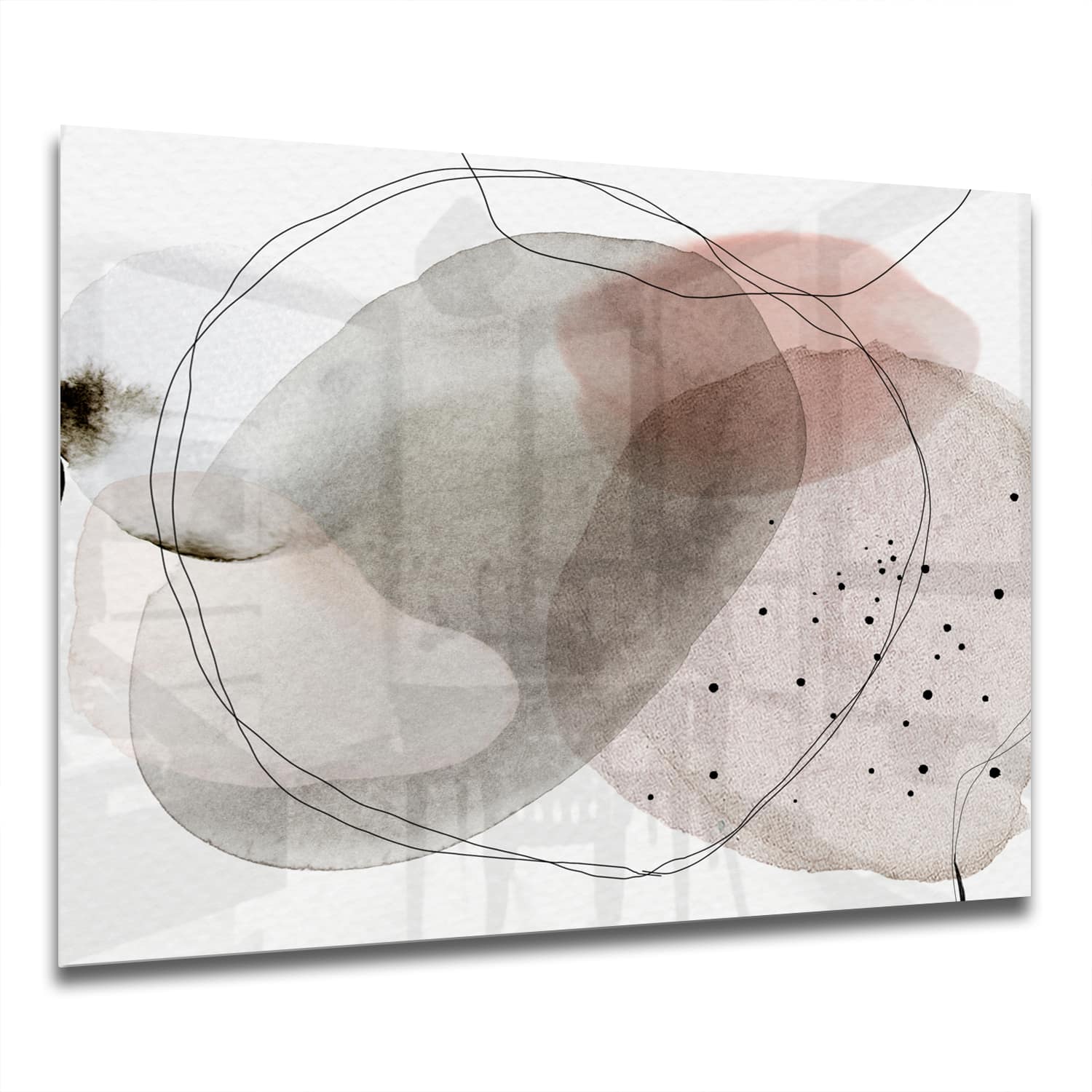 Eigen Afmeting - Spatscherm Keuken - Hittebestendig gehard glas - Abstract Waterverf Ontwerp
