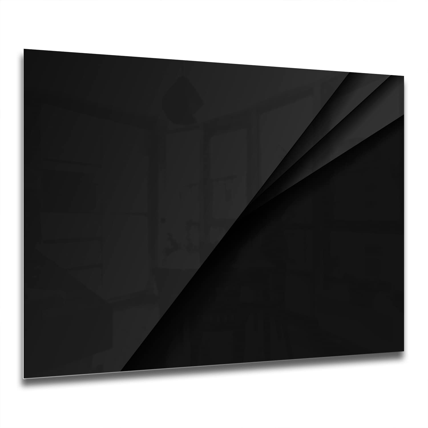 Eigen Afmeting - Spatscherm Keuken - Hittebestendig gehard glas - Zwart met Diepte