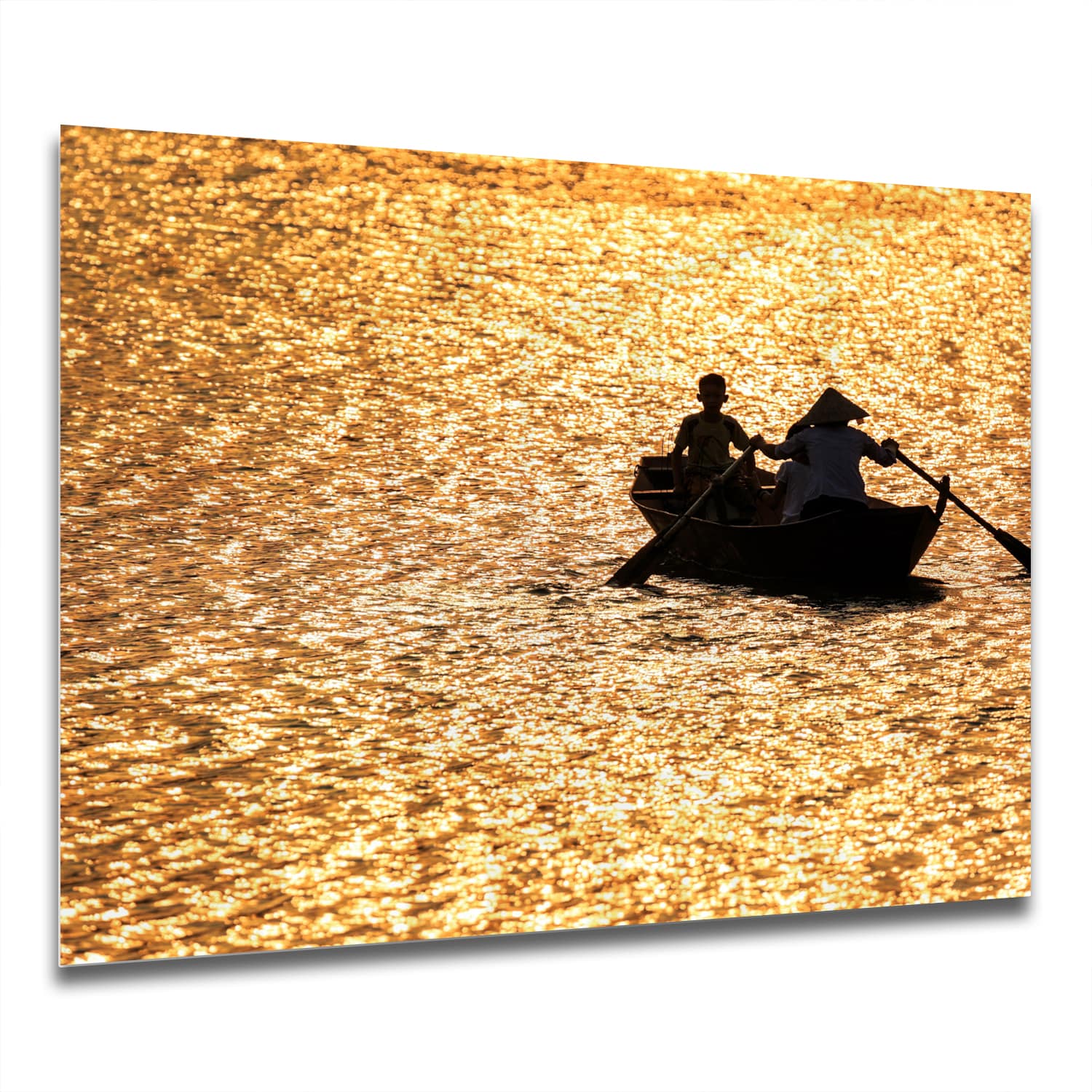 Eigen Afmeting - Spatscherm Keuken - Hittebestendig gehard glas - Varen bij Zonsondergang