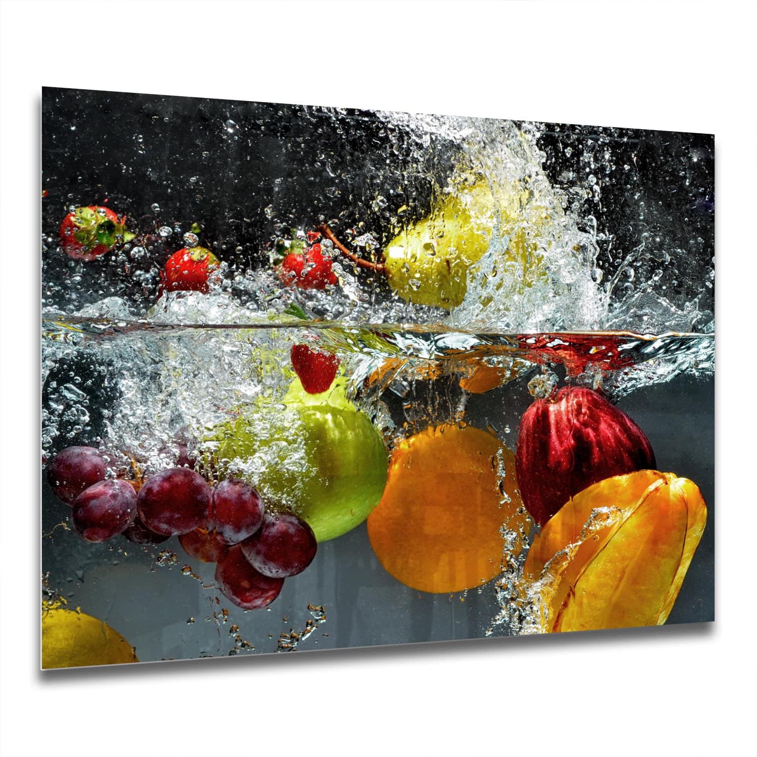 Eigen Afmeting - Spatscherm Keuken - Hittebestendig gehard glas - Fruit Splash