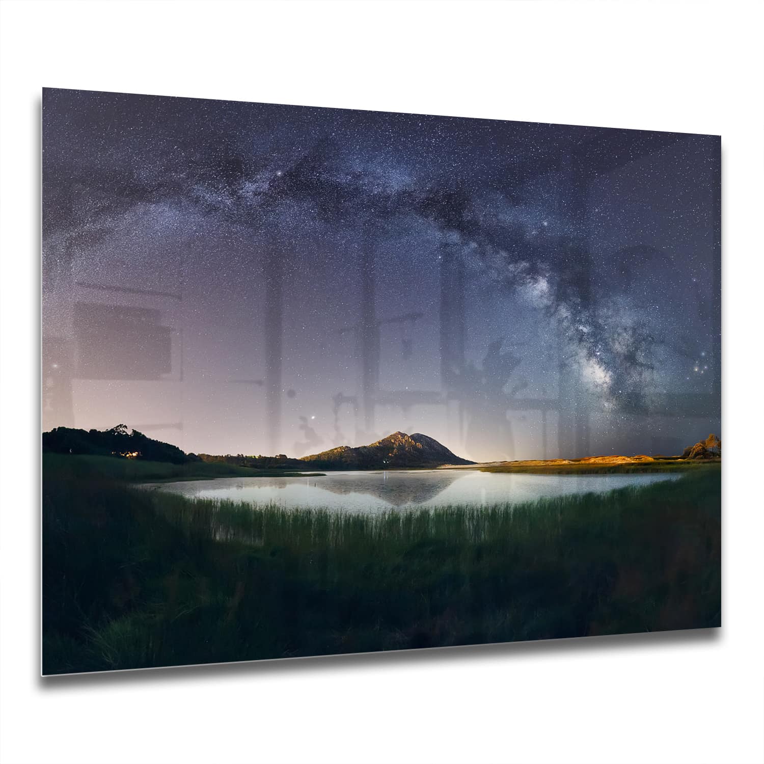 Eigen Afmeting - Spatscherm Keuken - Hittebestendig gehard glas - Melkweg Reflectie
