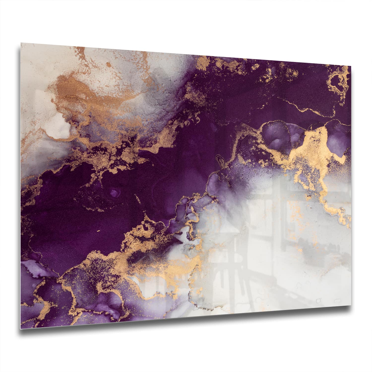 Eigen Afmeting - Spatscherm Keuken - Hittebestendig gehard glas - Luxe Rood-Goud Marmer