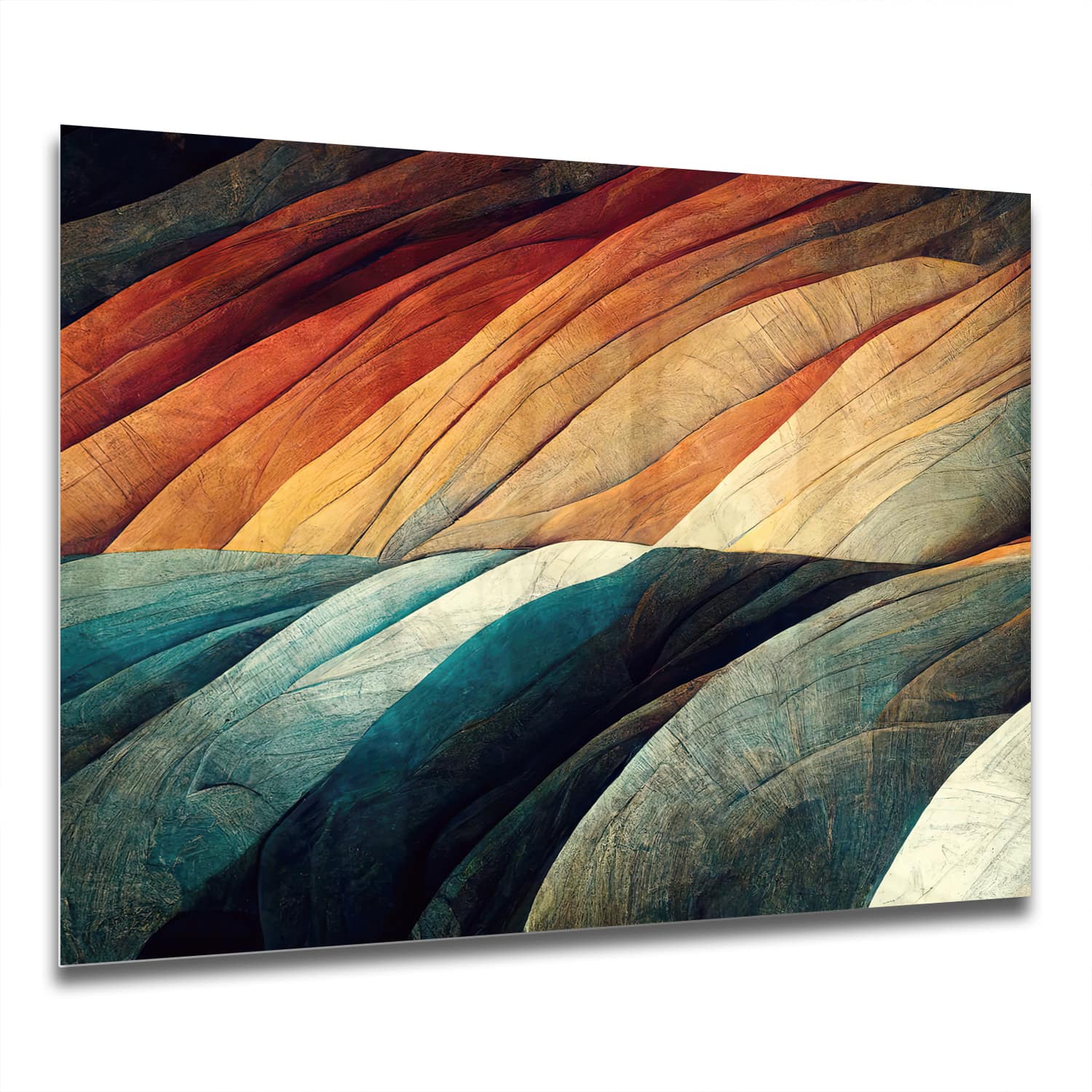 Eigen Afmeting - Spatscherm Keuken - Hittebestendig gehard glas - Abstracte Natuurlijke Golven