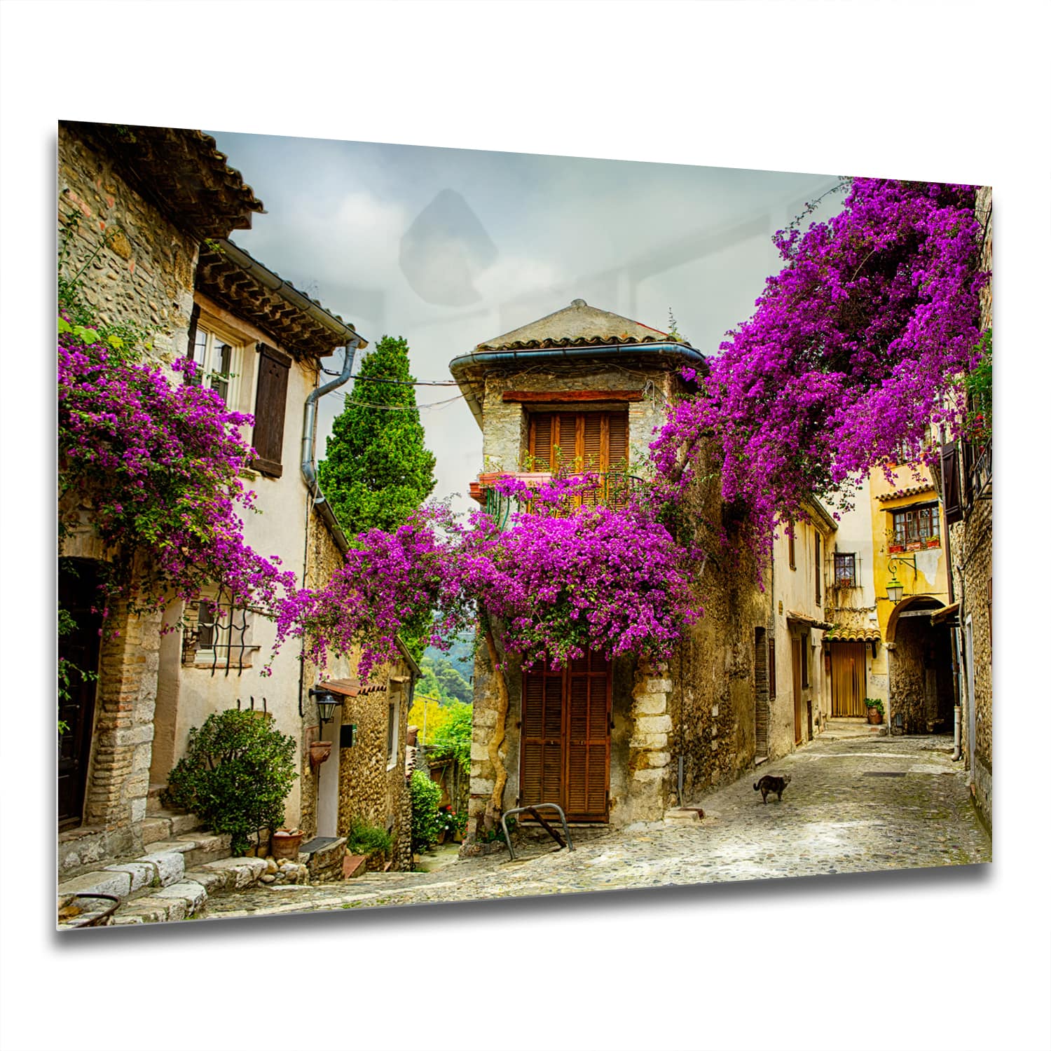 Eigen Afmeting - Spatscherm Keuken - Hittebestendig gehard glas - Oud Stadje in de Provence