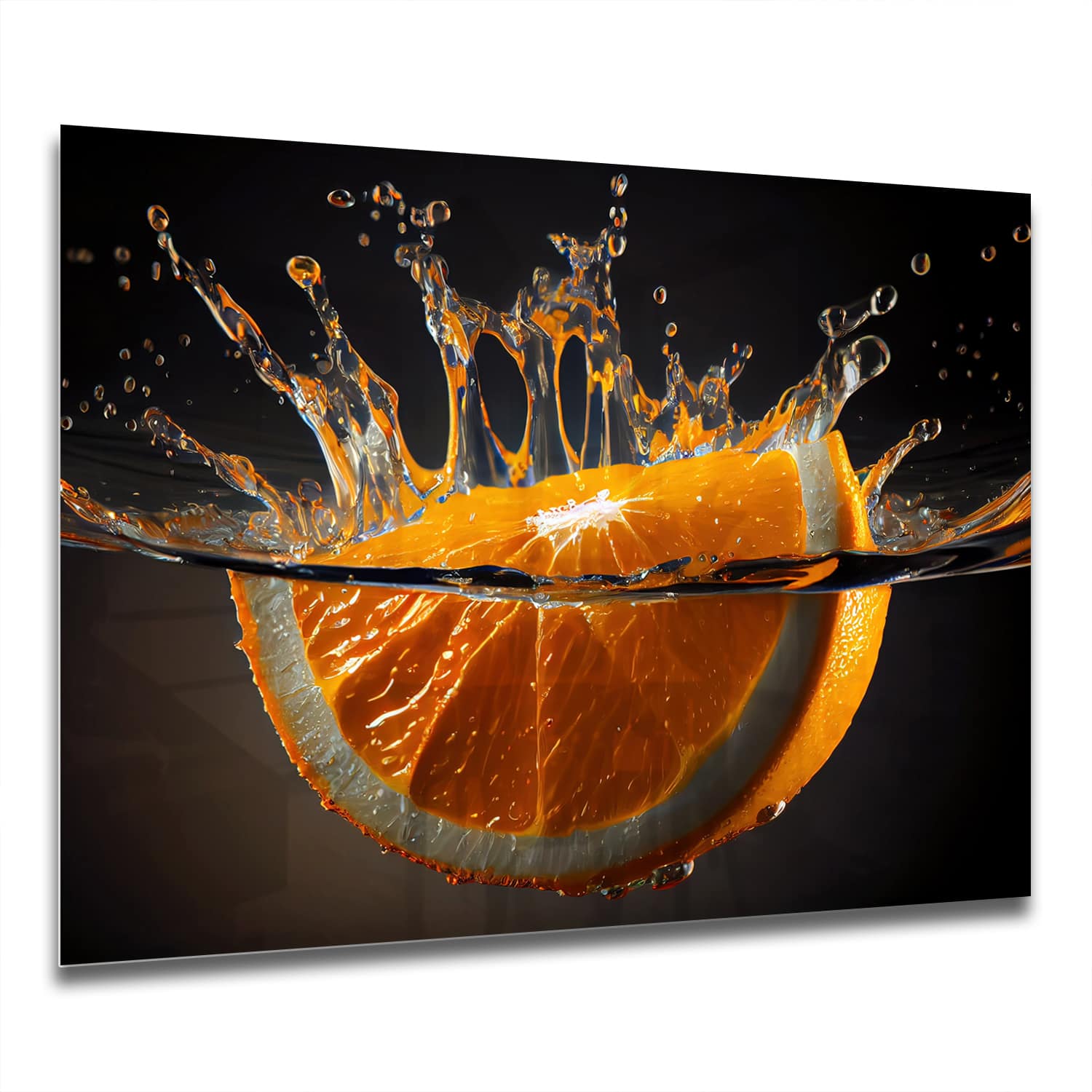 Eigen Afmeting - Spatscherm Keuken - Hittebestendig gehard glas - Sinaasappel Splash