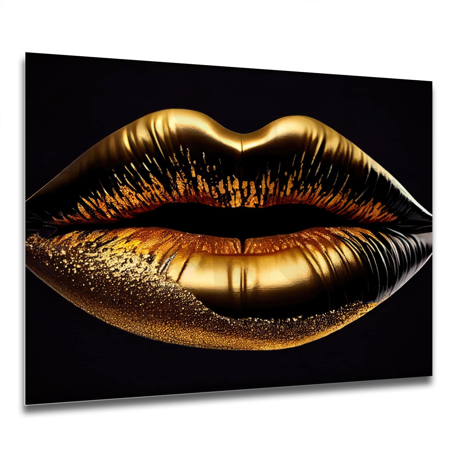 Eigen Afmeting - Spatscherm Keuken - Hittebestendig gehard glas - Gouden Lippen