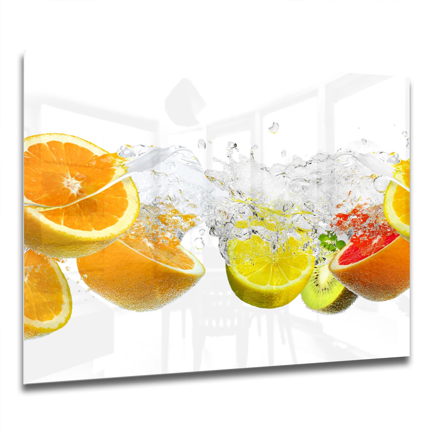 Eigen Afmeting - Spatscherm Keuken - Hittebestendig gehard glas - Fruitmix Splash