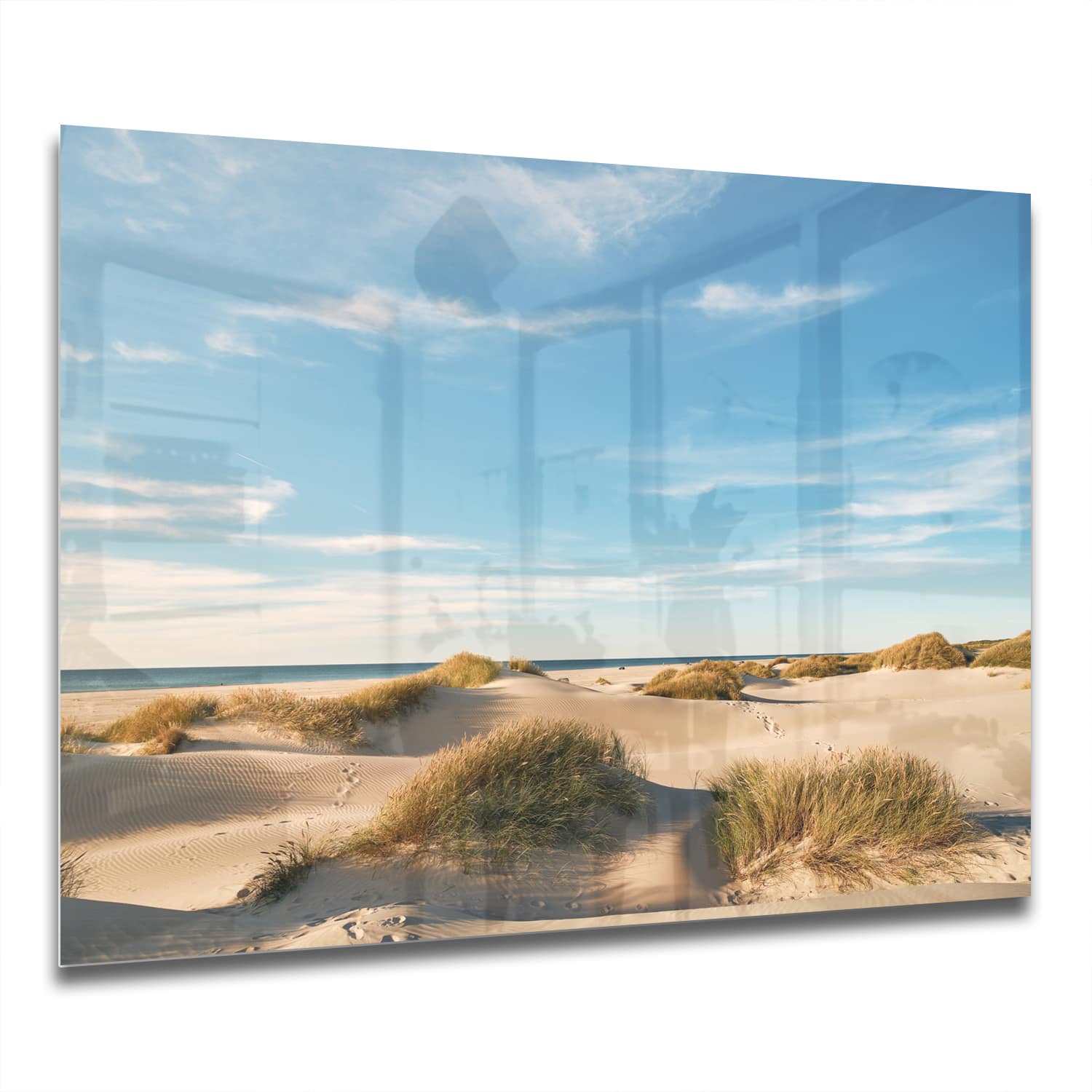 Eigen Afmeting - Spatscherm Keuken - Hittebestendig gehard glas - Duinen bij Deense Kust