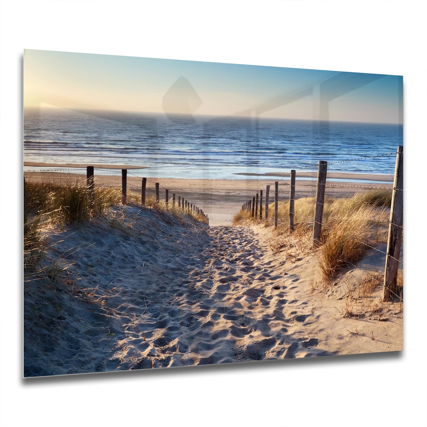 Eigen Afmeting - Spatscherm Keuken - Hittebestendig gehard glas - Pad naar de Noordzee
