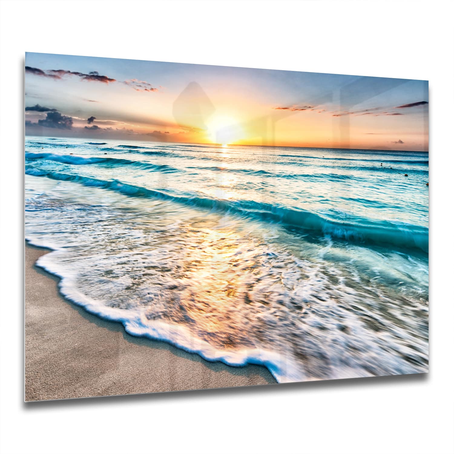 Eigen Afmeting - Spatscherm Keuken - Hittebestendig gehard glas - Strand in CancÃƒ ƒ ºn