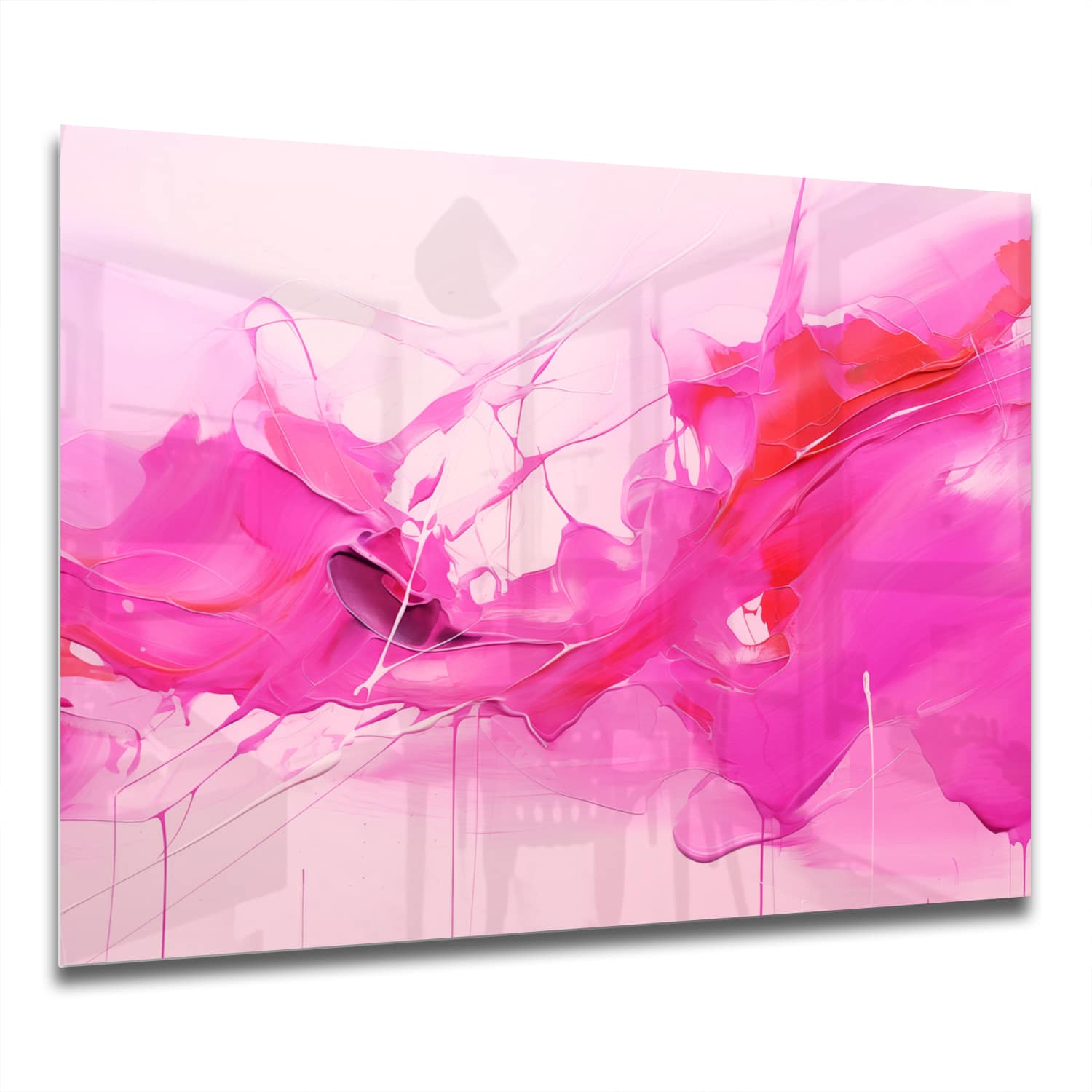 Eigen Afmeting - Spatscherm Keuken - Hittebestendig gehard glas - Abstracte Verf Kunst