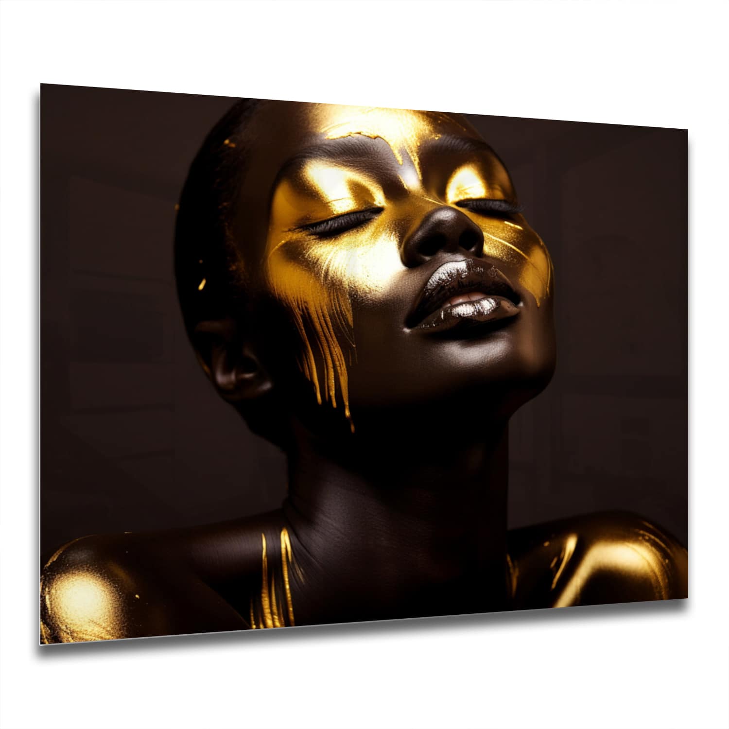 Eigen Afmeting - Spatscherm Keuken - Hittebestendig gehard glas - Luxe Goud/Zwarte Textuur