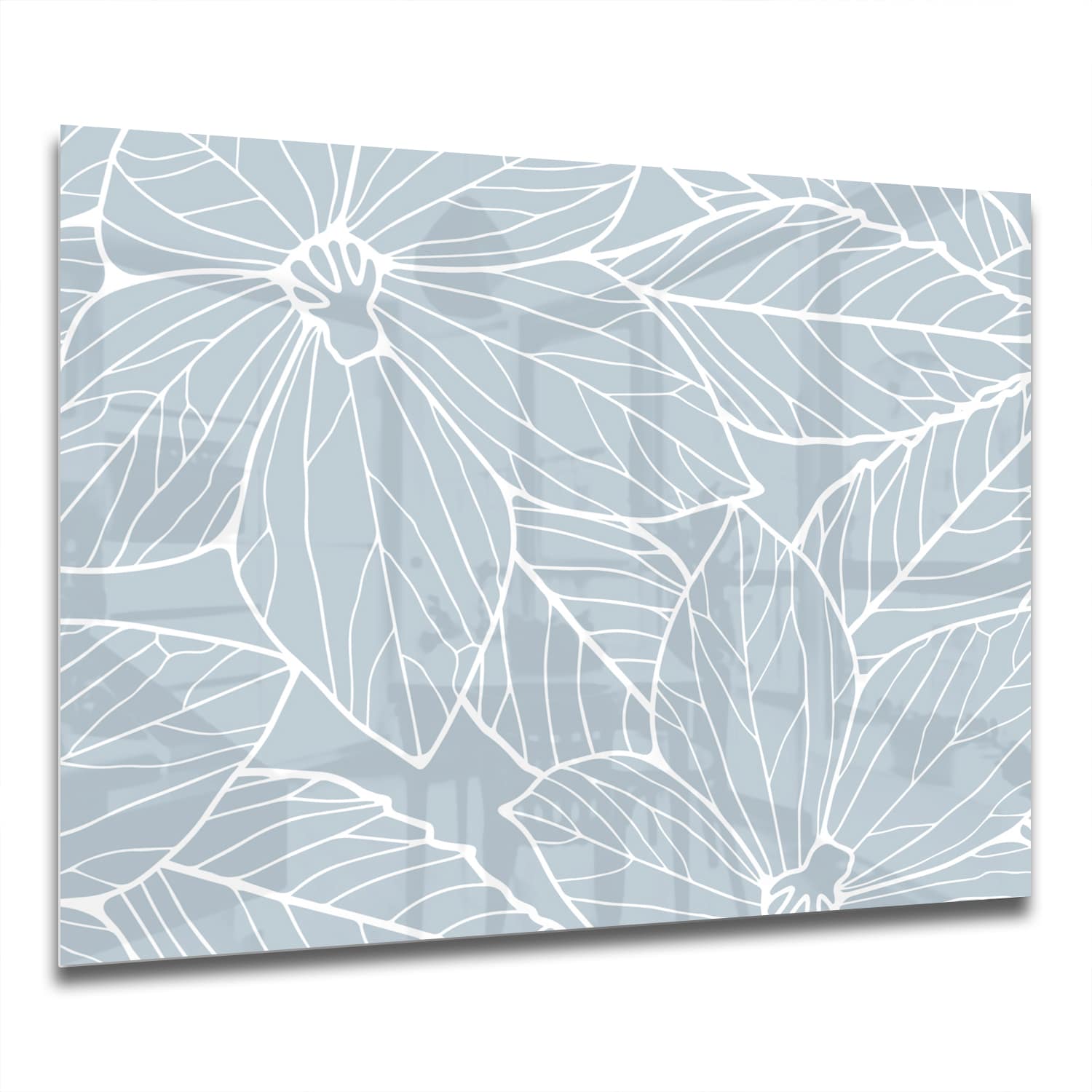 Eigen Afmeting - Spatscherm Keuken - Hittebestendig gehard glas - Abstracte Bloemenlijntekening