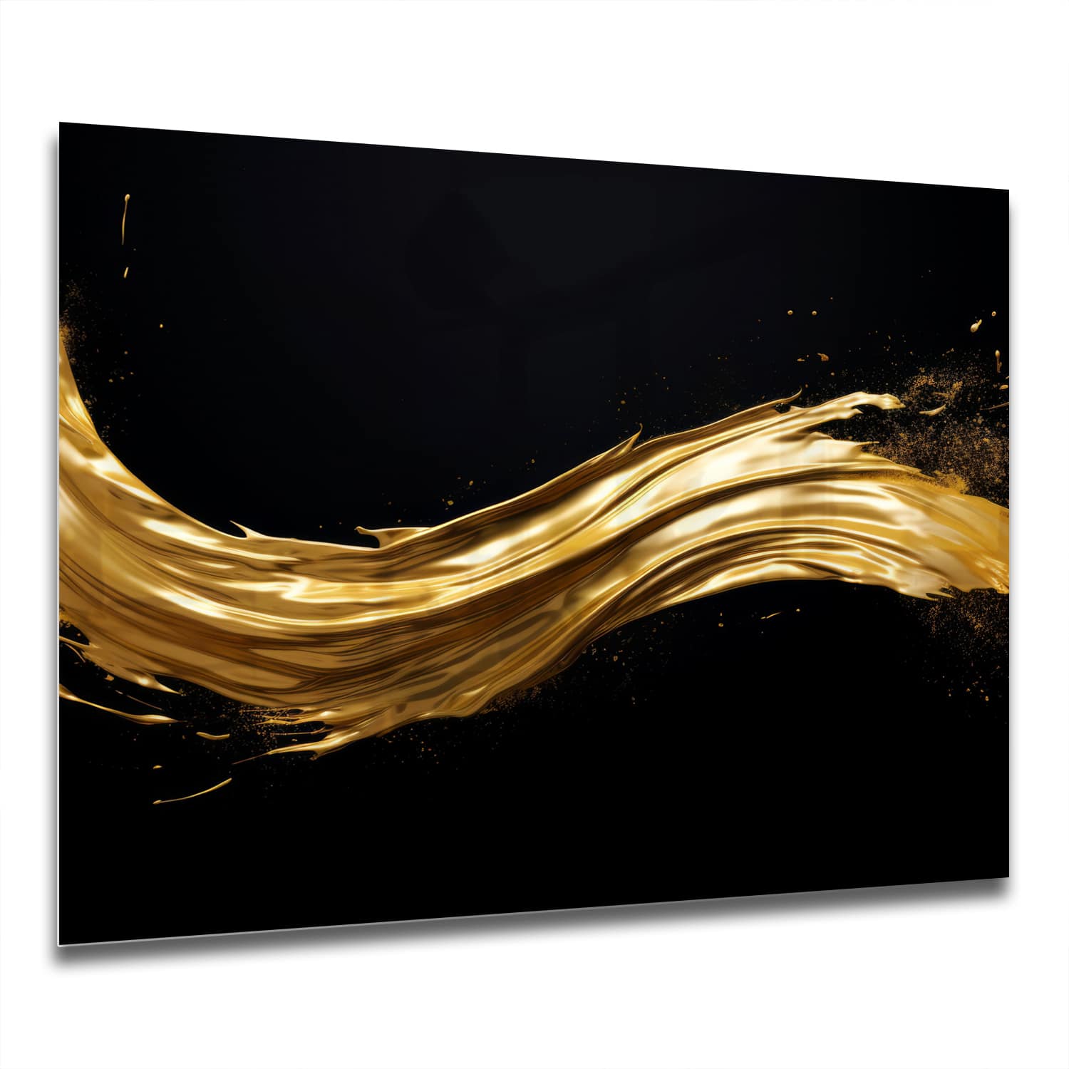 Eigen Afmeting - Spatscherm Keuken - Hittebestendig gehard glas - Gouden kwaststreek