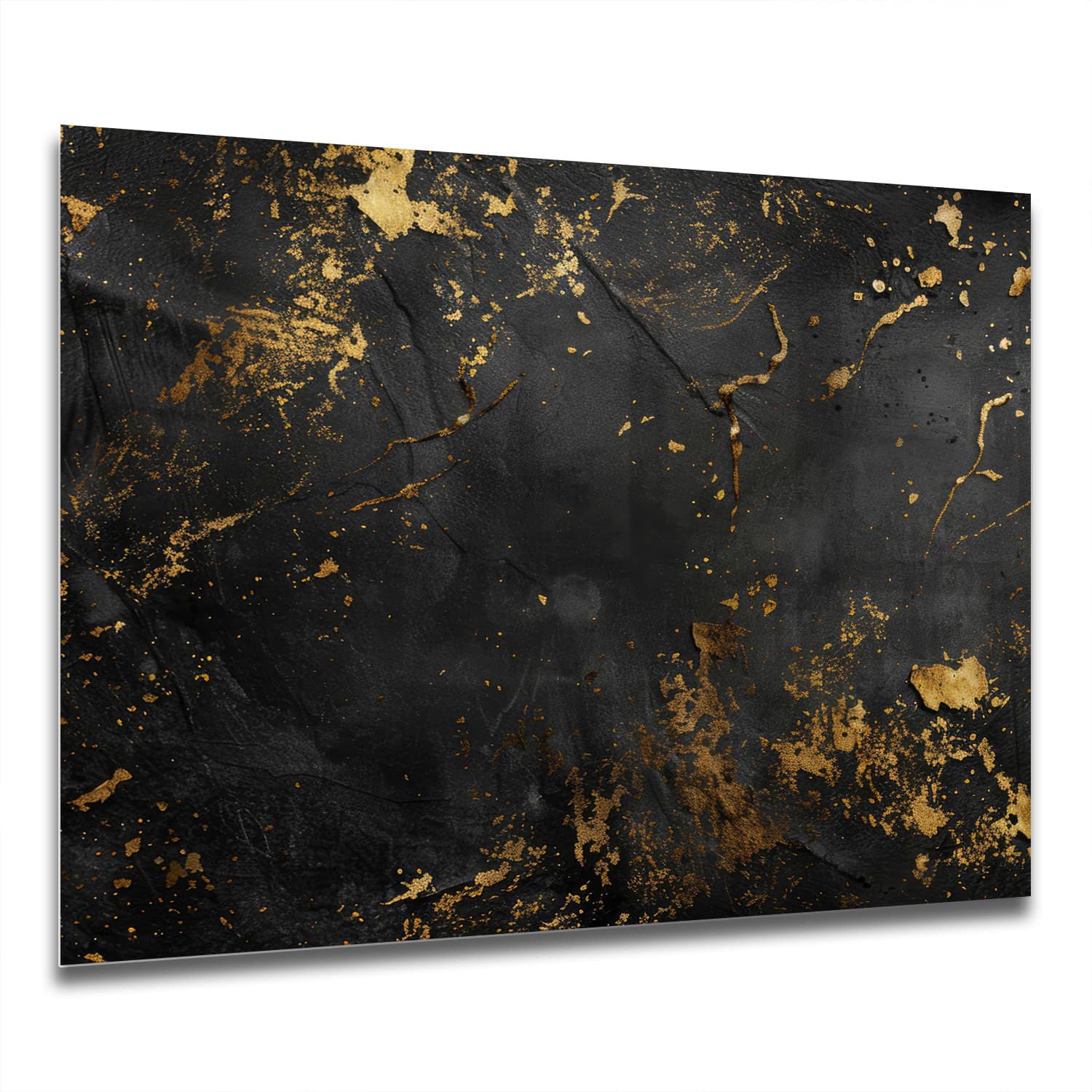 Eigen Afmeting - Spatscherm Keuken - Hittebestendig gehard glas - Zwart/Goud Ruwe Textuur