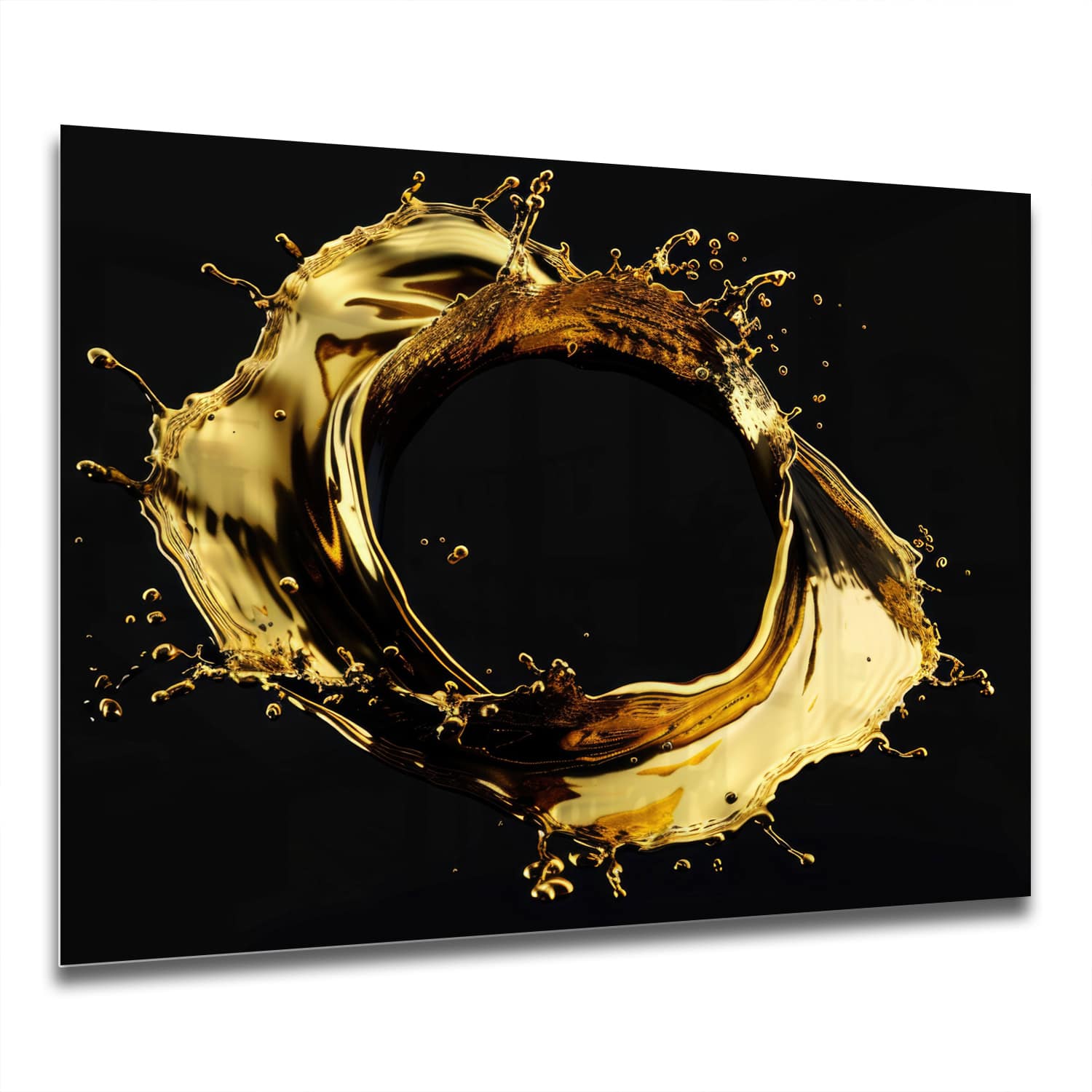 Eigen Afmeting - Spatscherm Keuken - Hittebestendig gehard glas - Gouden Cirkel