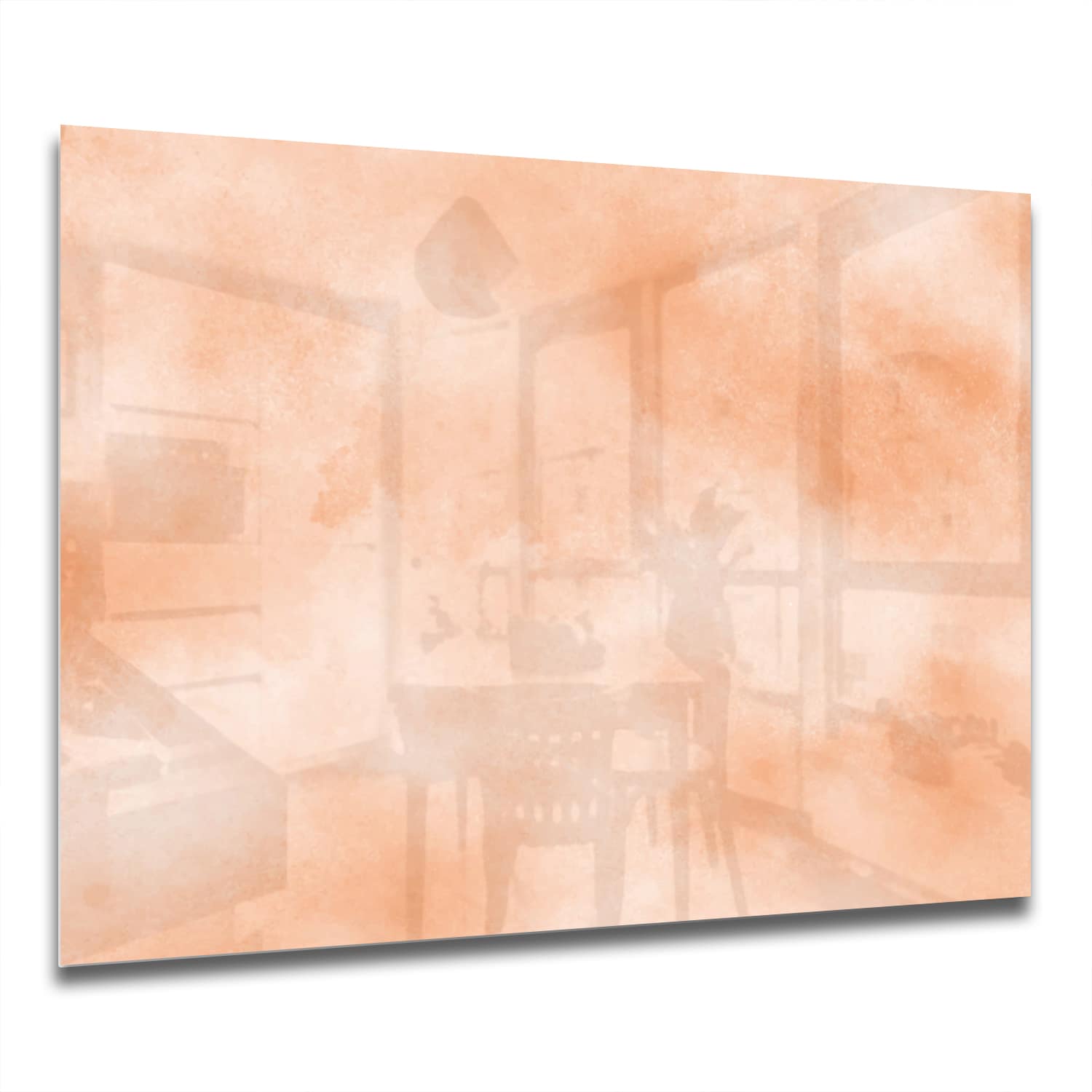 Eigen Afmeting - Spatscherm Keuken - Hittebestendig gehard glas - Abstracte Waterverf Textuur