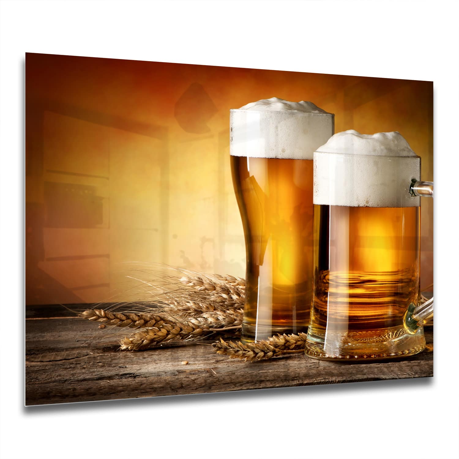 Eigen Afmeting - Spatscherm Keuken - Hittebestendig gehard glas - Bier en Gerst