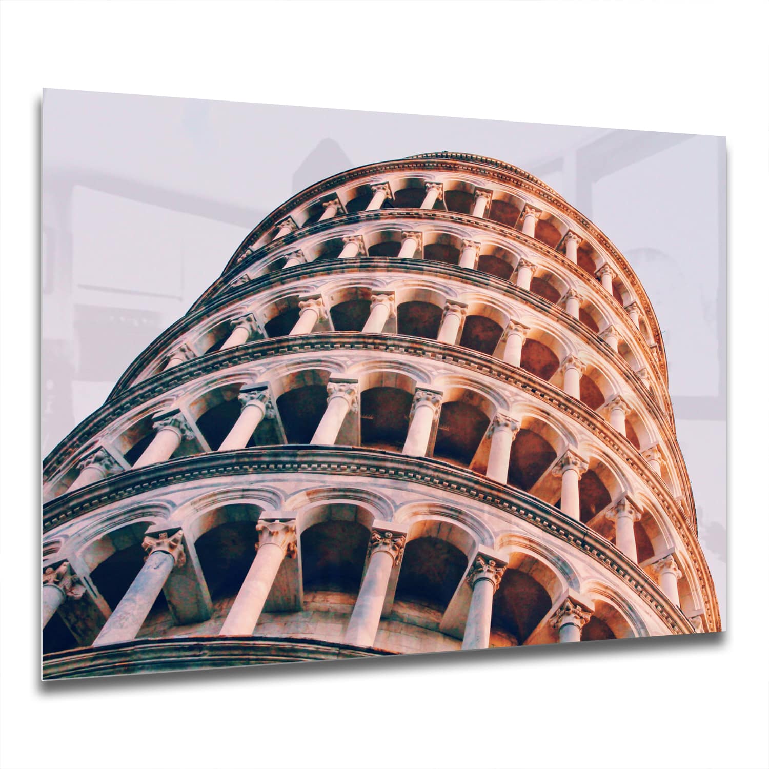 Eigen Afmeting - Spatscherm Keuken - Hittebestendig gehard glas - De Scheve Toren van Pisa