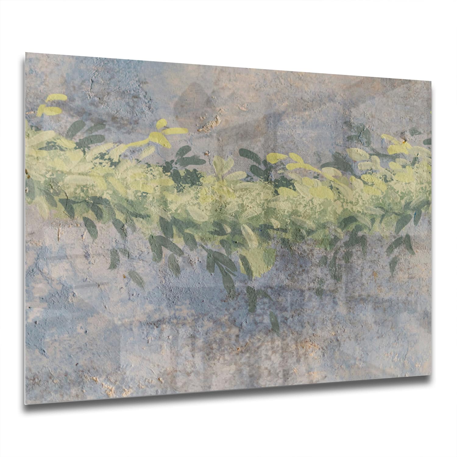 Eigen Afmeting - Spatscherm Keuken - Hittebestendig gehard glas - Waterverf Schilderij Bladeren