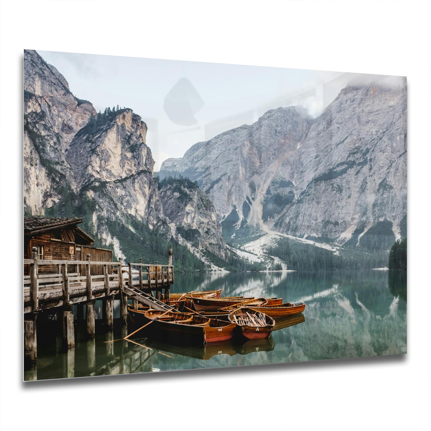 Eigen Afmeting - Spatscherm Keuken - Hittebestendig gehard glas - Pragser Wildsee