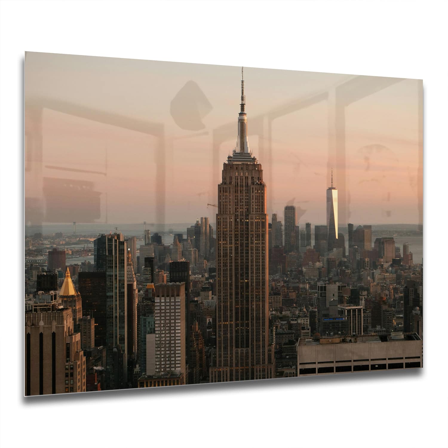 Eigen Afmeting - Spatscherm Keuken - Hittebestendig gehard glas - Manhattan Skyline